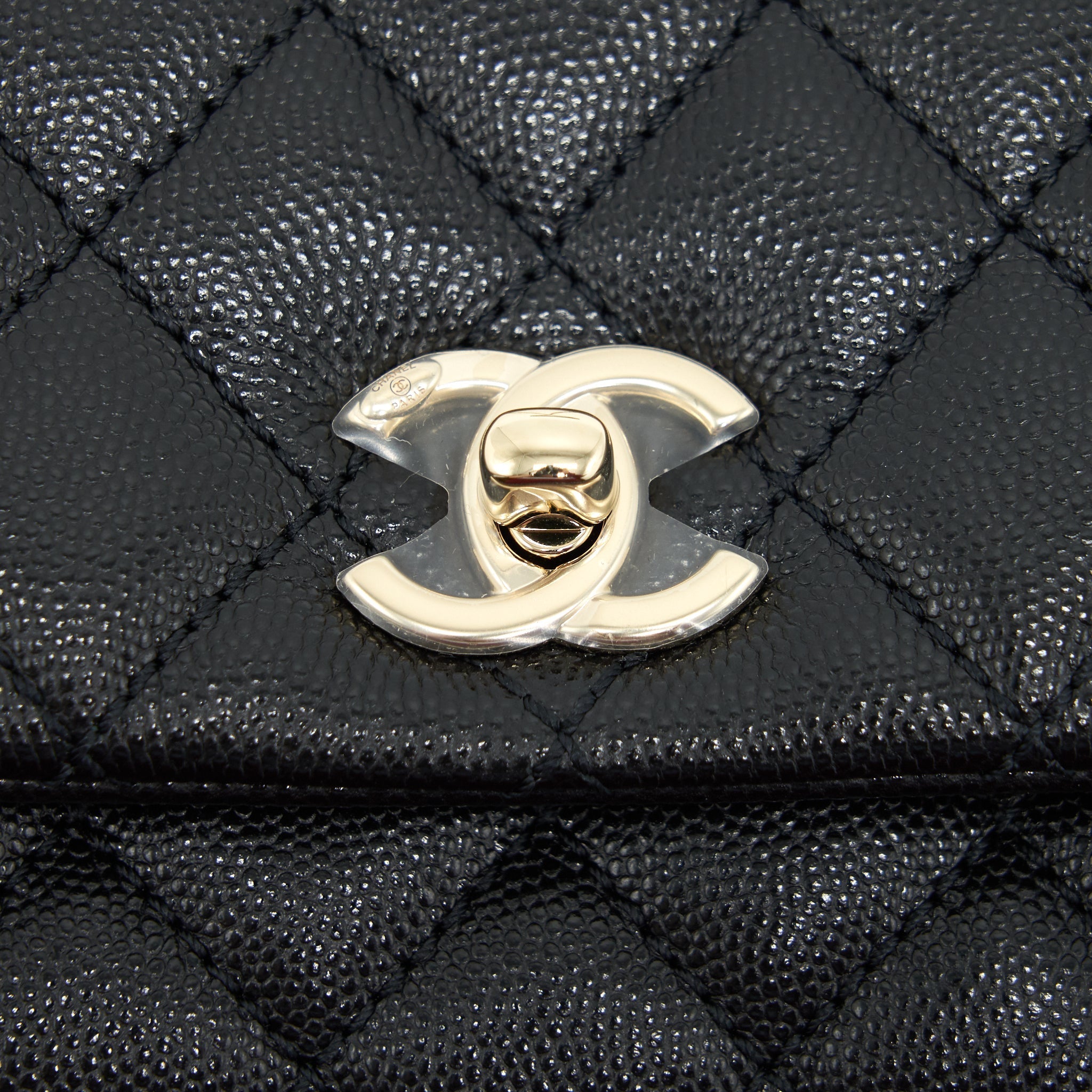 CHANEL MINI COCO HANDLE 20CM CAVIAR BLACK WITH LGHW