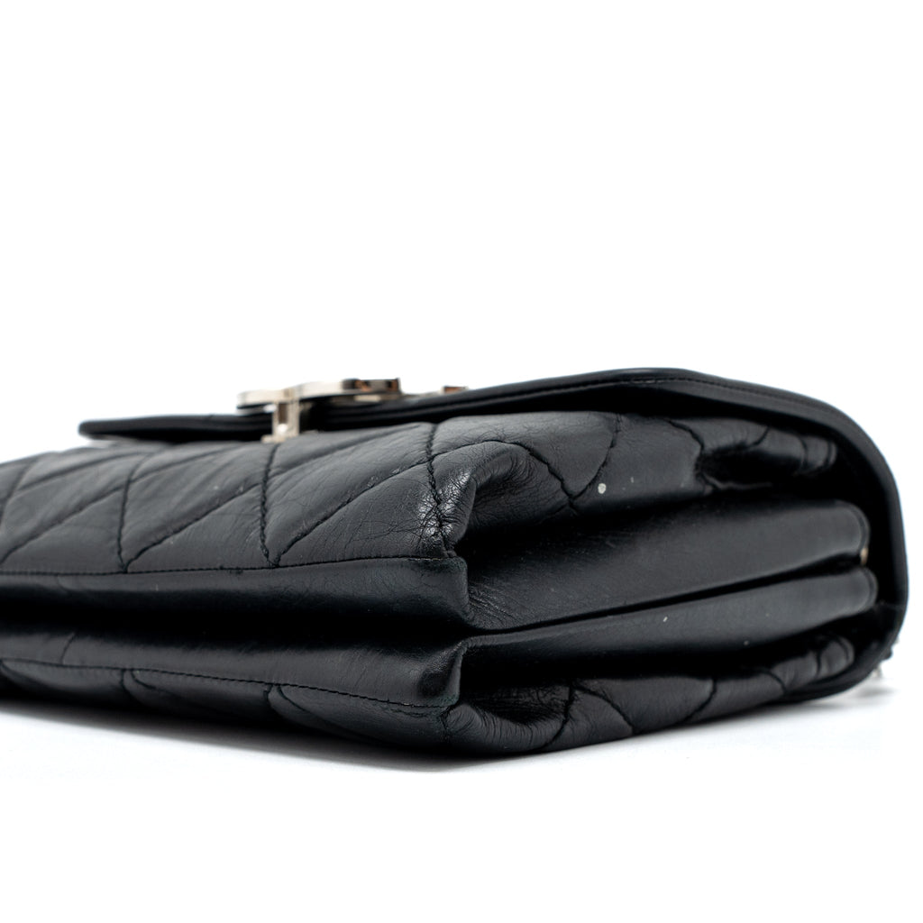 CHANEL GIANT CC LOGO BAG CALFSKIN NAVY SHW
