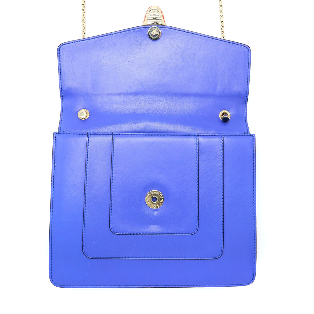 BVLGARI SERPENTI FOREVER SHOULDER BAG CALFSKIN BLUE GHW