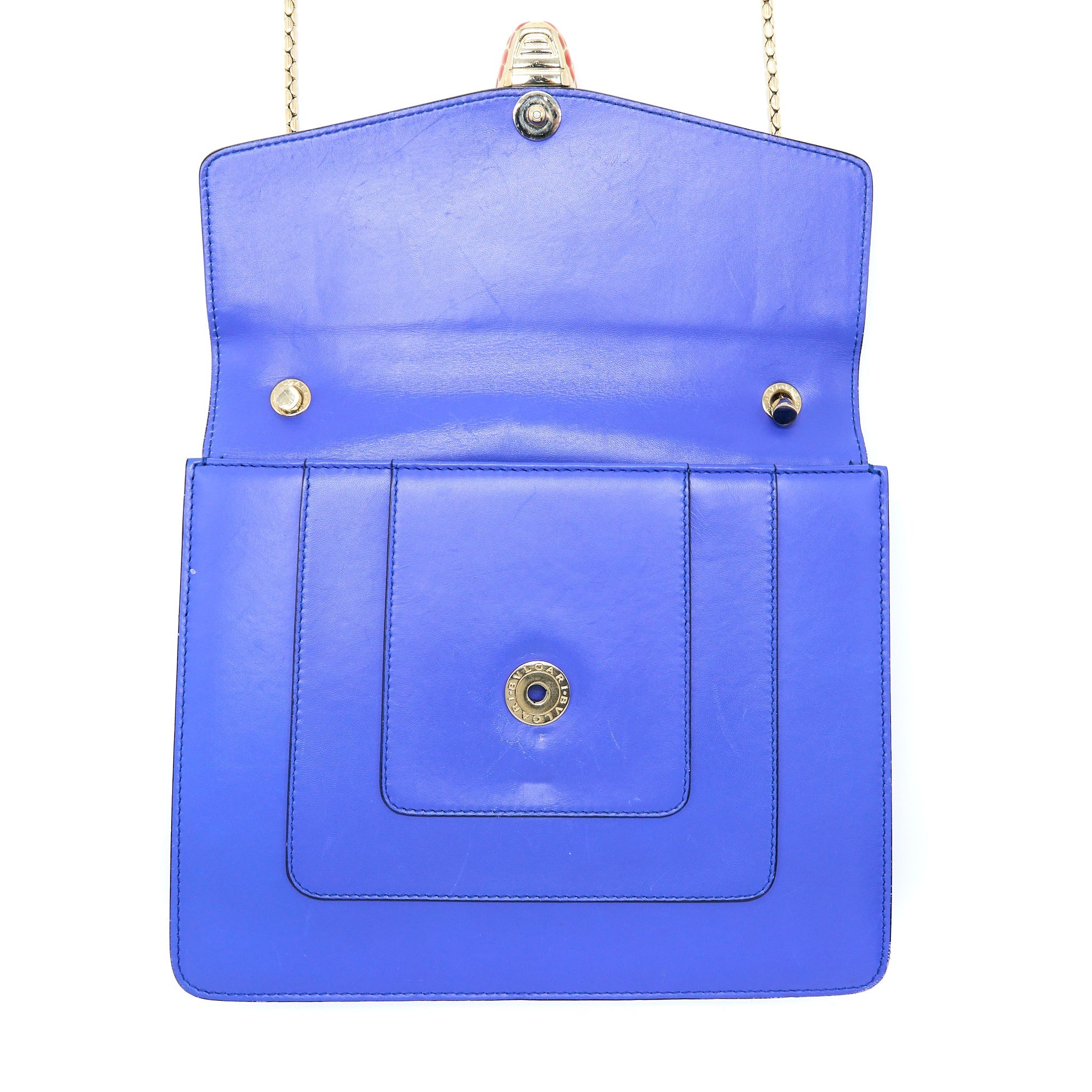 BVLGARI SERPENTI FOREVER SHOULDER BAG CALFSKIN BLUE GHW