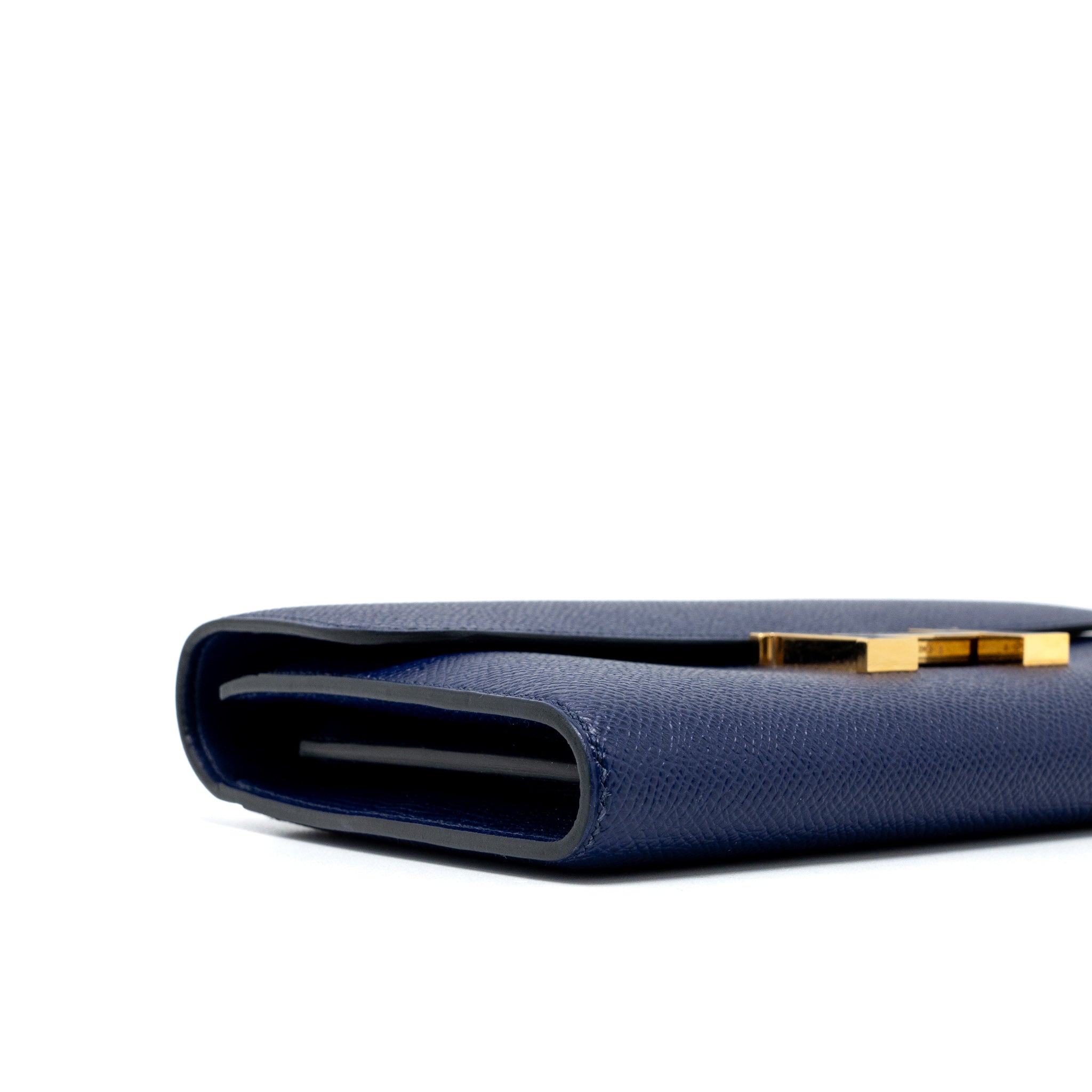 HERMES CONSTANCE LONG WALLET EPSOM BLUE GHW