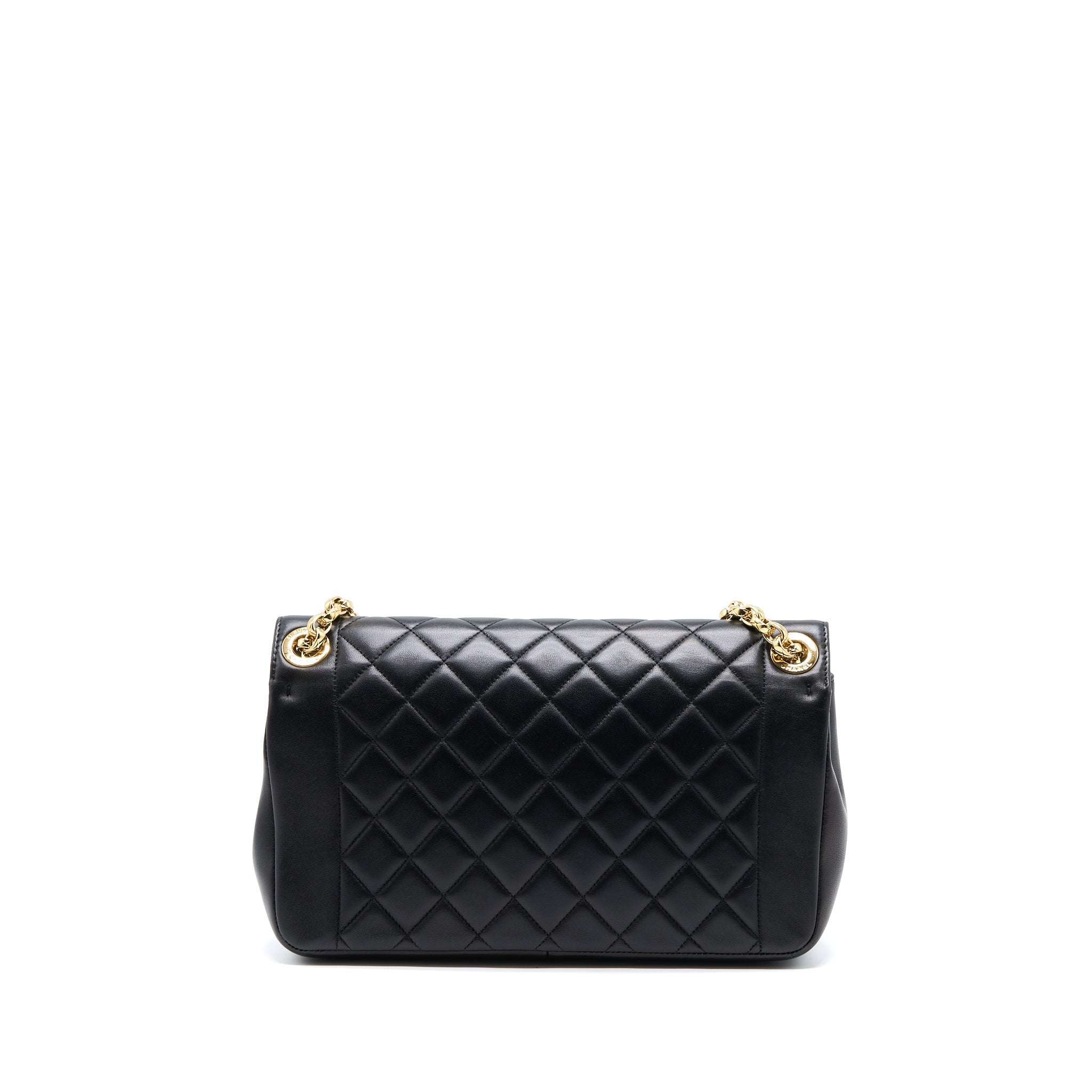 CHANEL SEASONAL FLAP BAG LAMBSKIN BLACK GHW