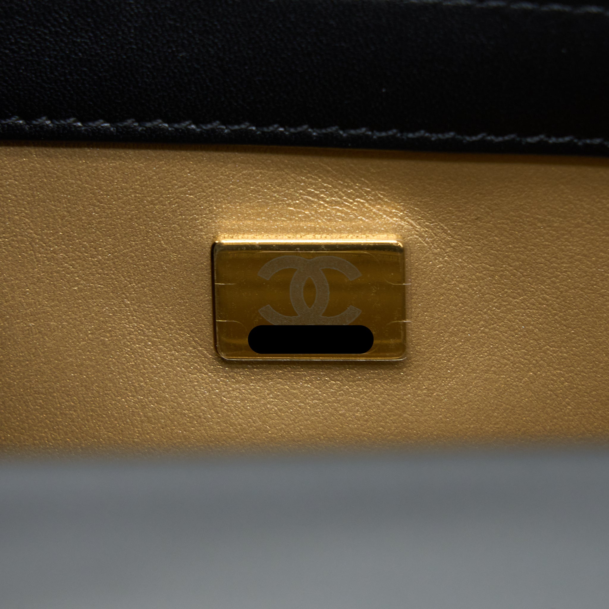 CHANEL PEARL CRUSH MINI RECTANGULAR FLAP BAG LAMBSKIN BLACK BRUSHED GHW (MICROCHIP)
