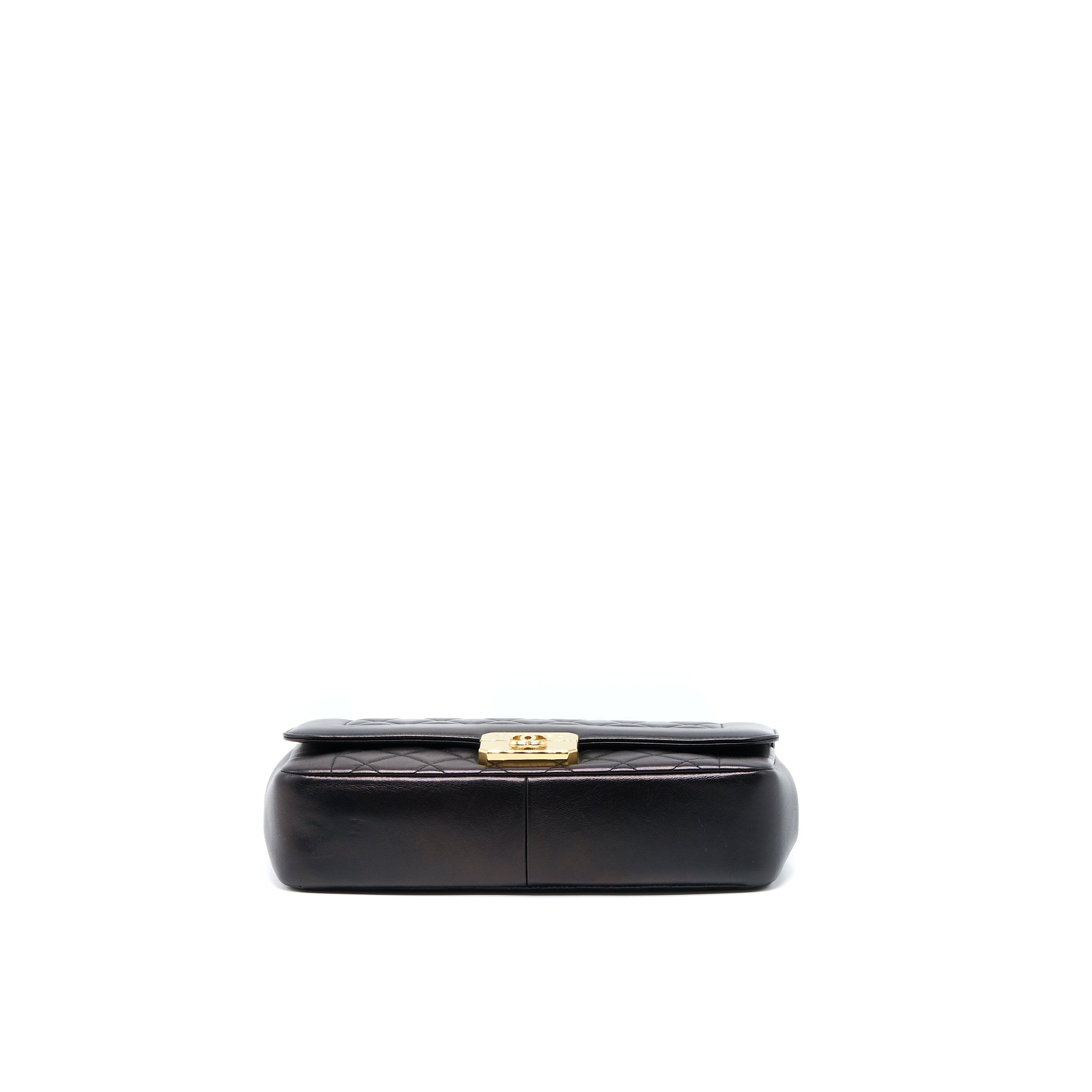 CHANEL SEASONAL FLAP BAG LAMBSKIN BLACK GHW