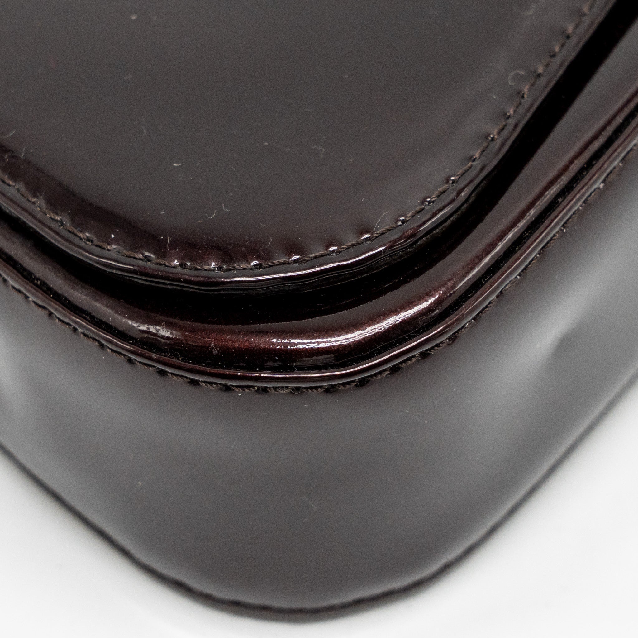 LOUIS VUITTON SOBE CLUTCH PATENT LEATHER DARK PURPLE GHW