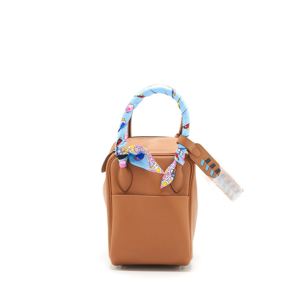 HERMES LINDY 26 SWIFT GOLD SHW WITH DETAILED SHOULDER STRAP AND AN EXTRA TWILLY