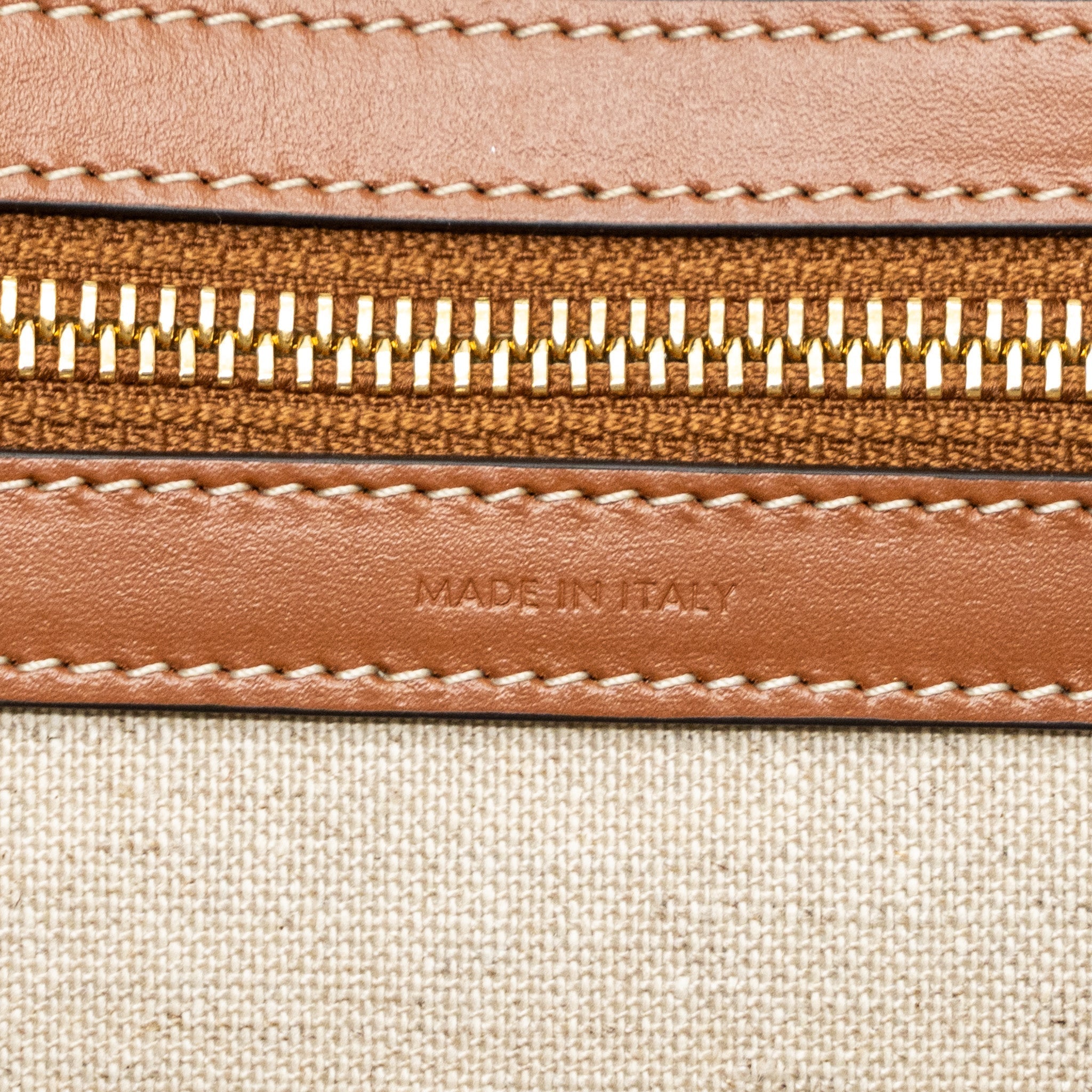CELINE CABAS MARIN CANVAS / CALFSKIN NATURAL / TAN / MULTICOLOUR GHW