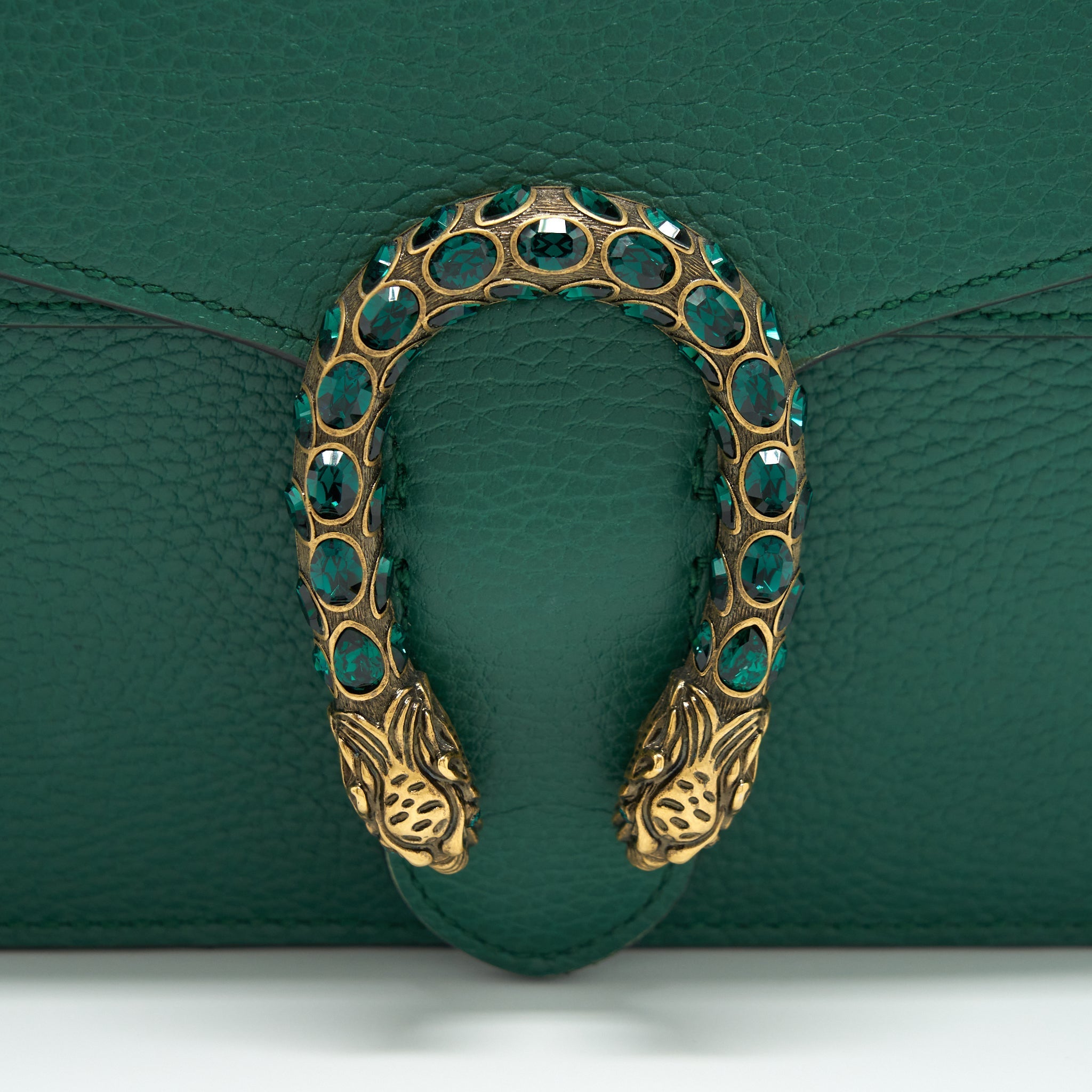 GUCCI DIONYSUS SMALL SHOULDER BAG GREEN WITH MULTICOLOUR HARDWARE