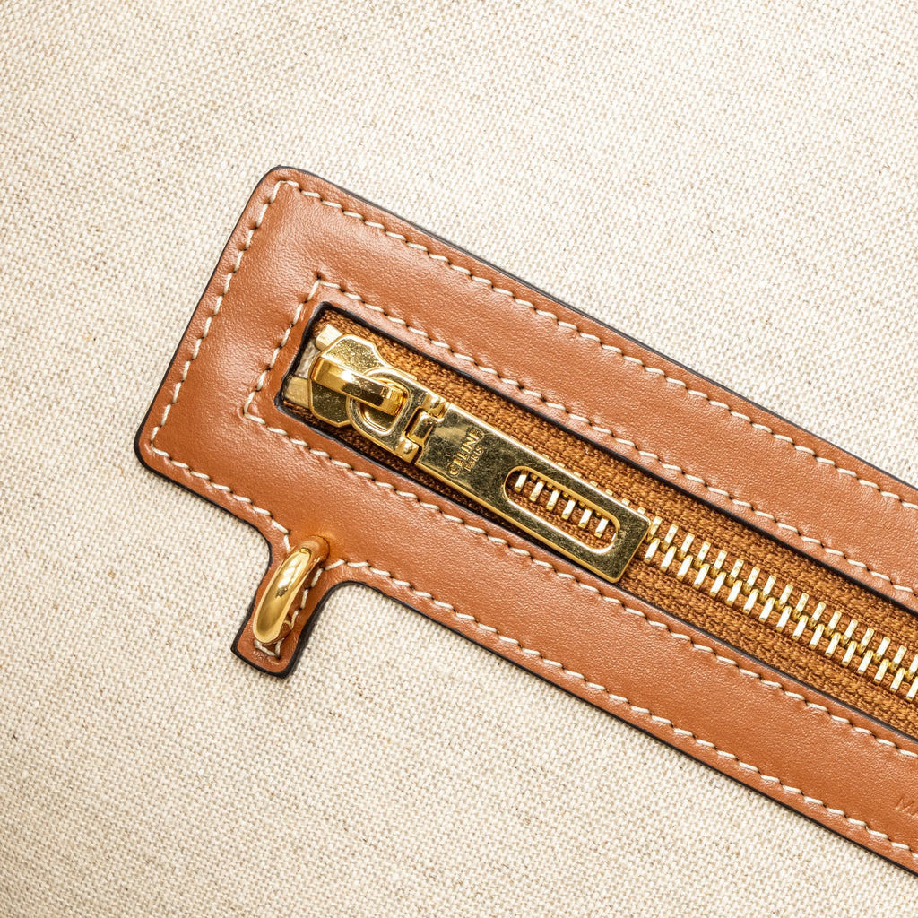 CELINE CABAS MARIN CANVAS / CALFSKIN NATURAL / TAN / MULTICOLOUR GHW