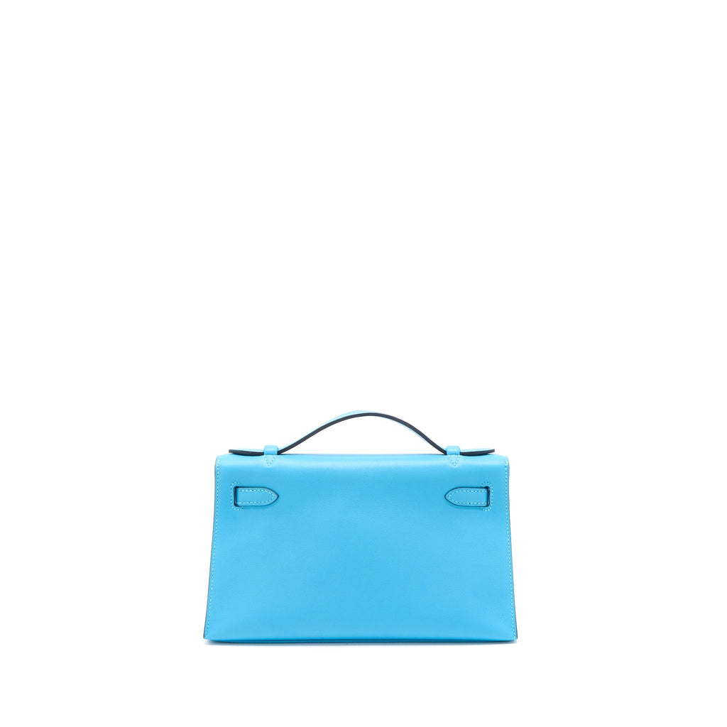 HERMES KELLY POCHETTE SWIFT P3 BLUE DE NORD SHW