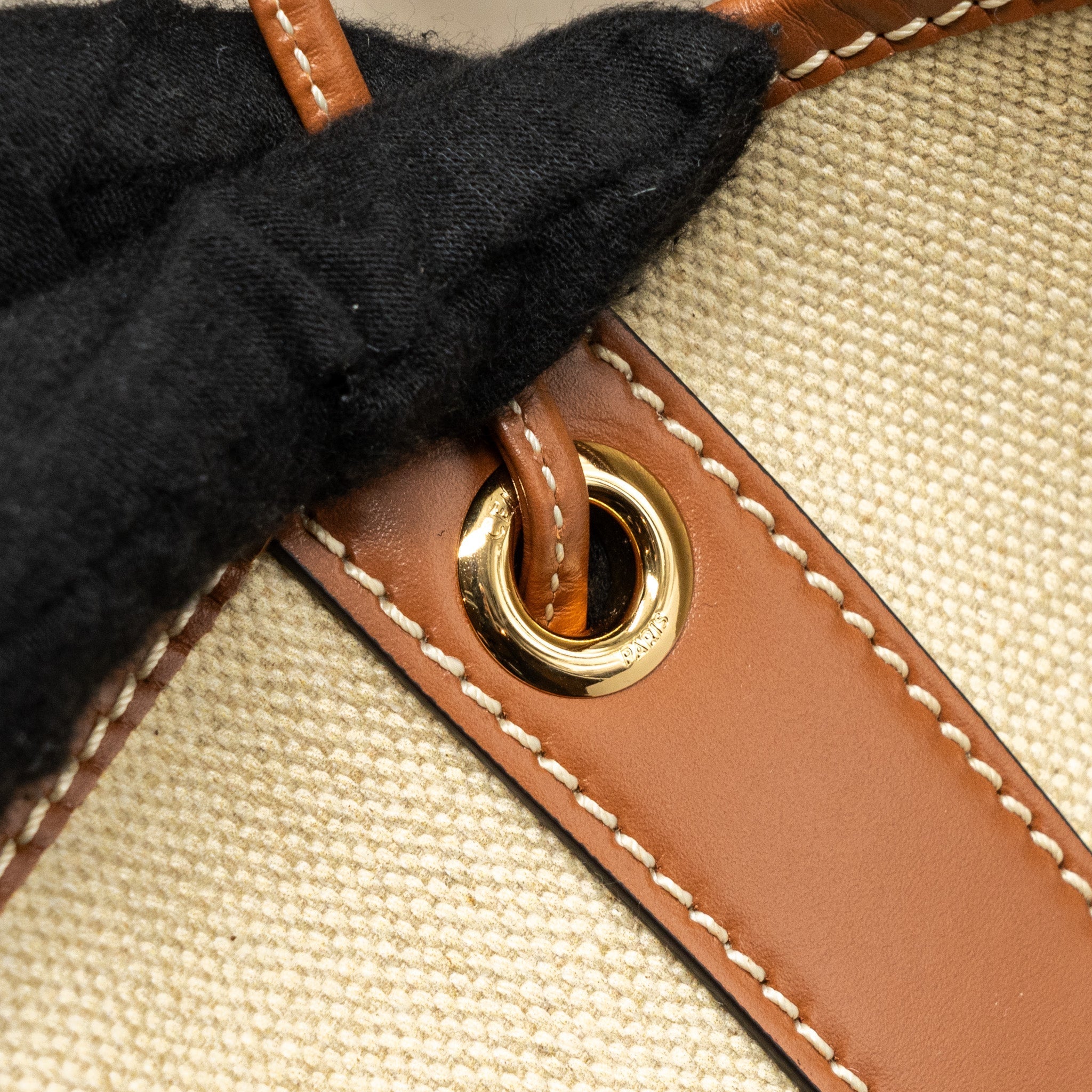 CELINE CABAS MARIN CANVAS / CALFSKIN NATURAL / TAN / MULTICOLOUR GHW