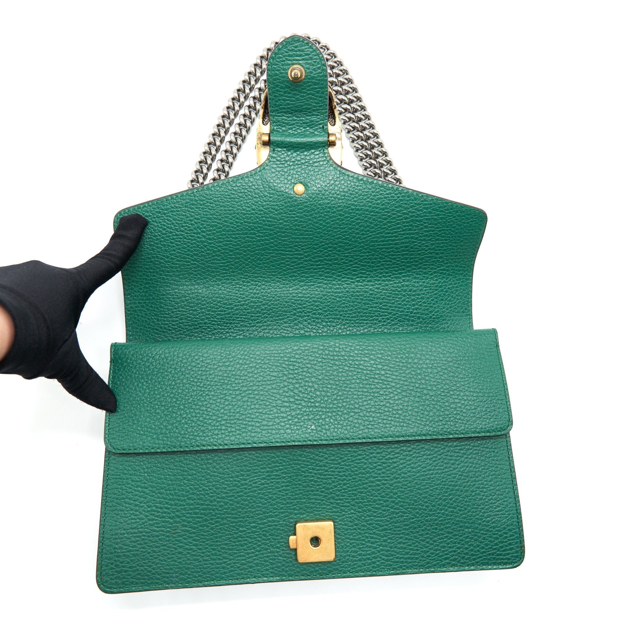GUCCI DIONYSUS SMALL SHOULDER BAG GREEN WITH MULTICOLOUR HARDWARE