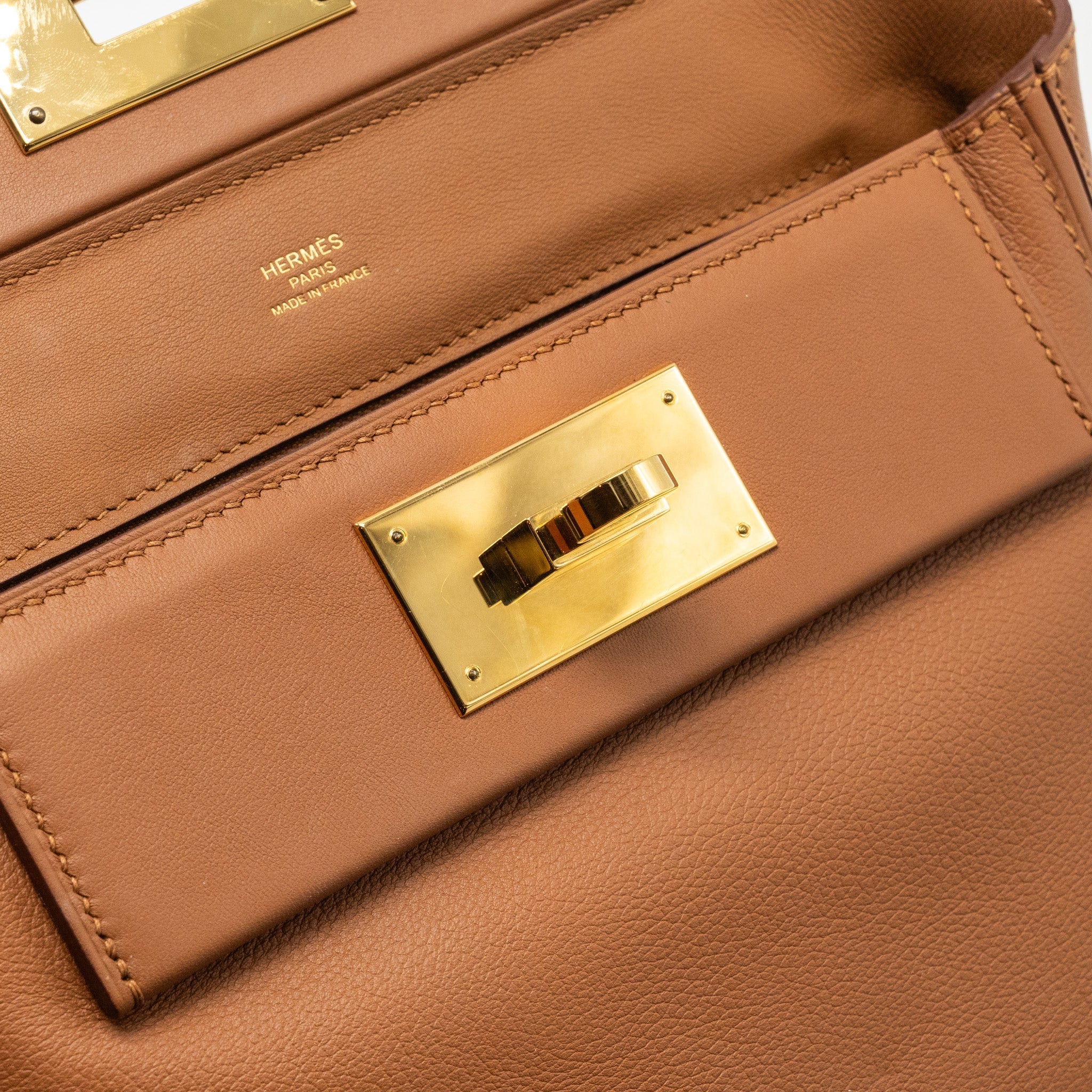 HERMES MINI 24/24 2424-21 BAG EVERCOLOR GOLD GHW