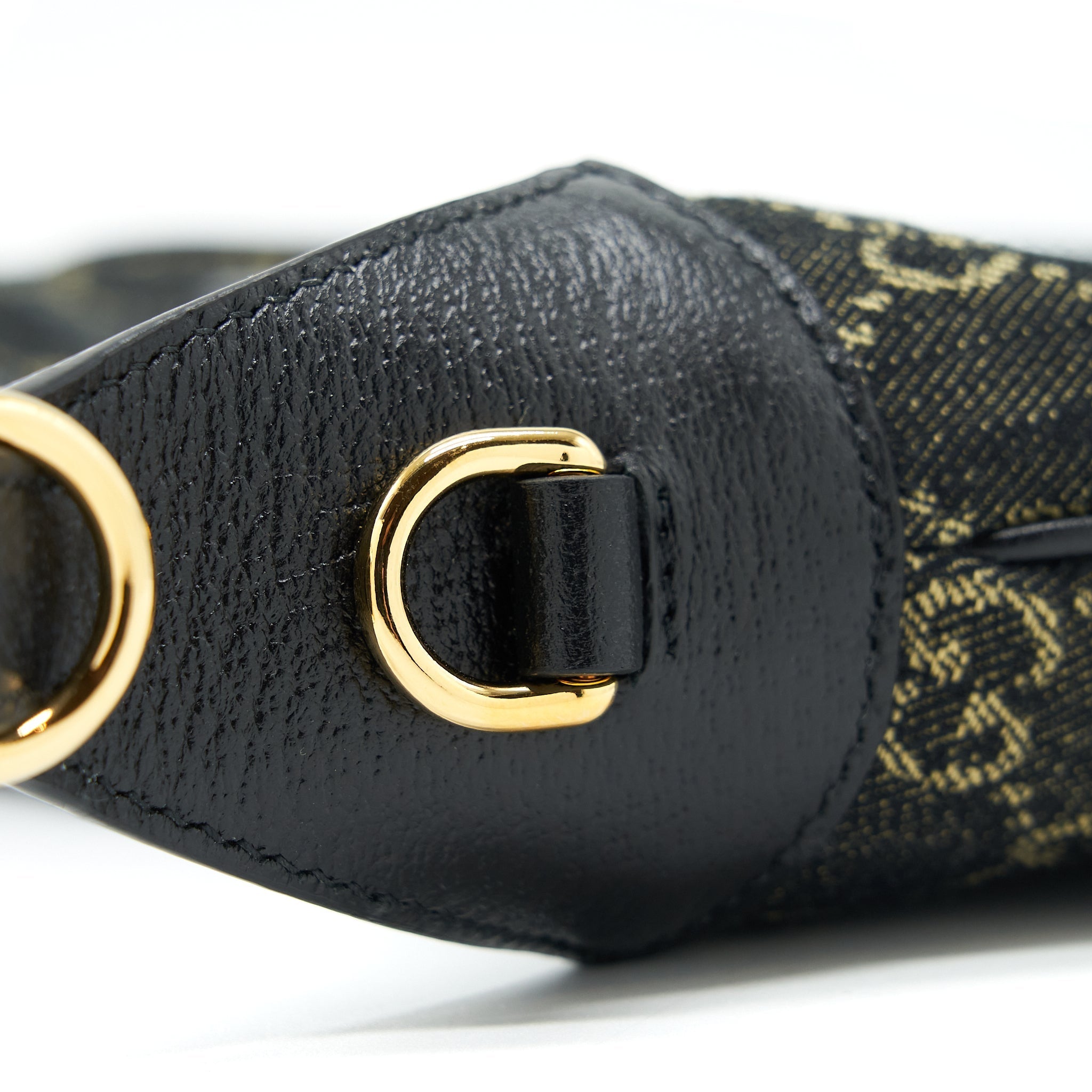 GUCCI JACKIE 1961 SMALL SHOULDER BAG DENIM/LEATHER BLACK GHW