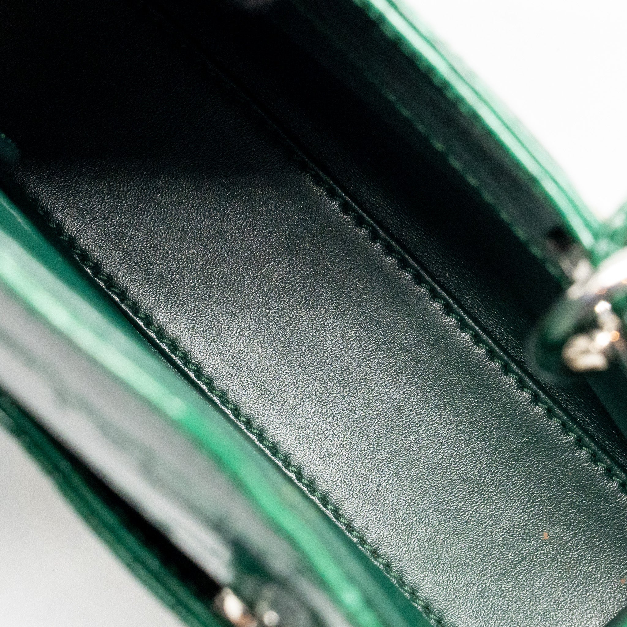 DIOR MINI LADY DIOR CROCODILE GREEN SHW
