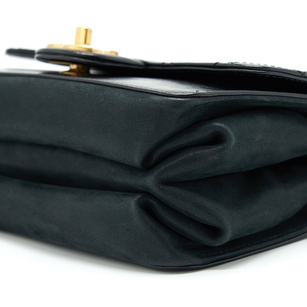 CHANEL SEASONAL PARIS COSMOPOLITE STRAIT LINED FLAP BAG CALFSKIN / LAMBSKIN BLACK GHW