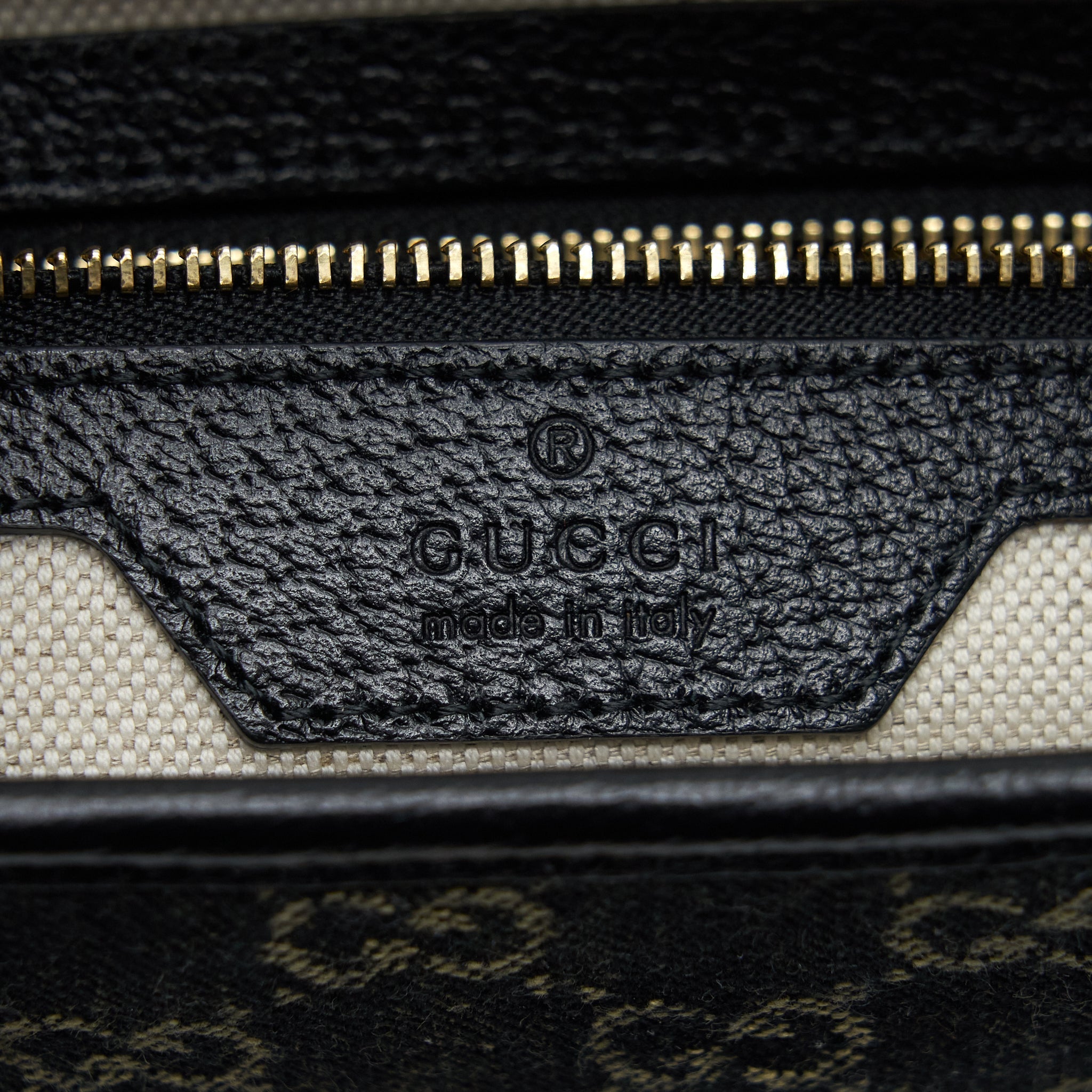 GUCCI JACKIE 1961 SMALL SHOULDER BAG DENIM/LEATHER BLACK GHW
