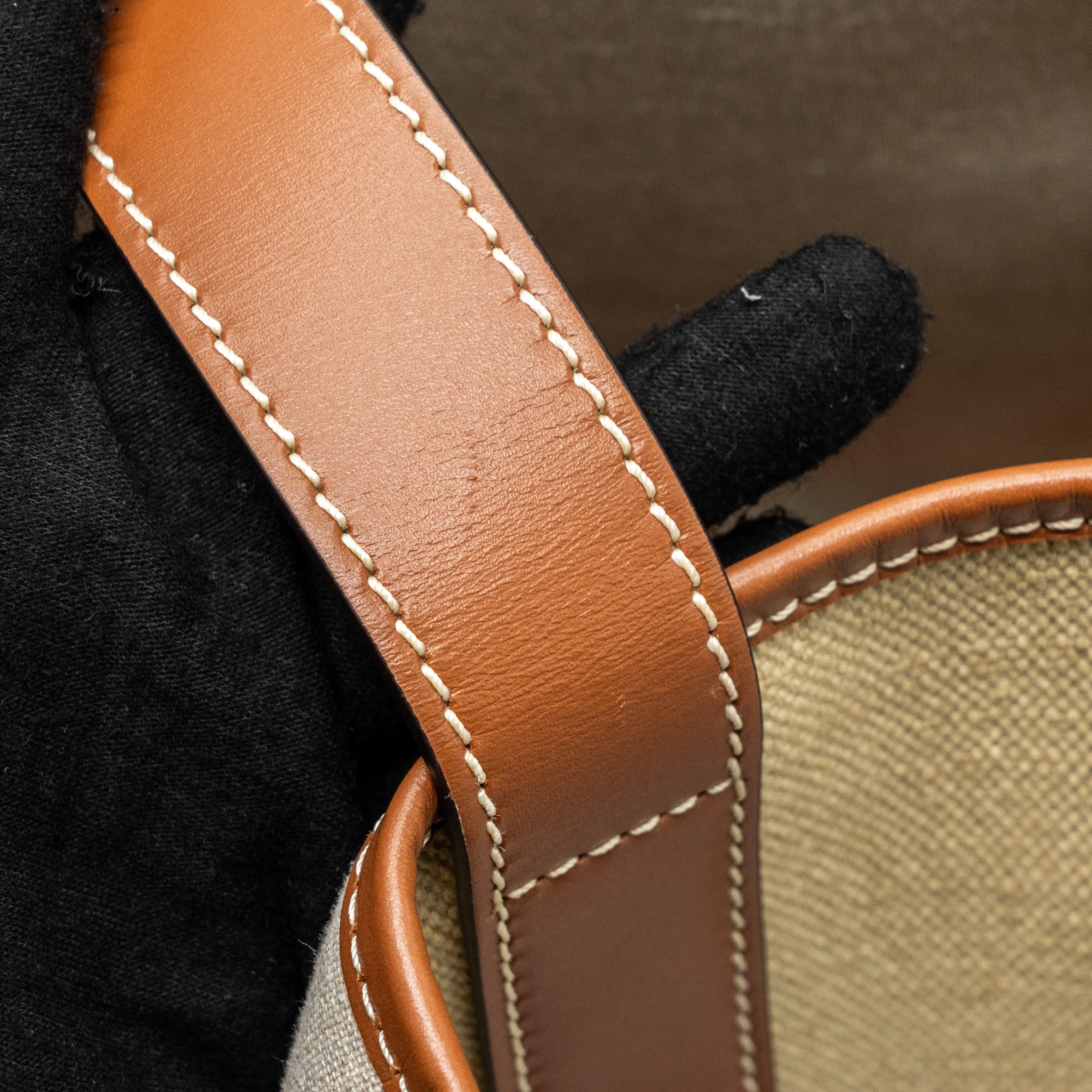 CELINE CABAS MARIN CANVAS / CALFSKIN NATURAL / TAN / MULTICOLOUR GHW