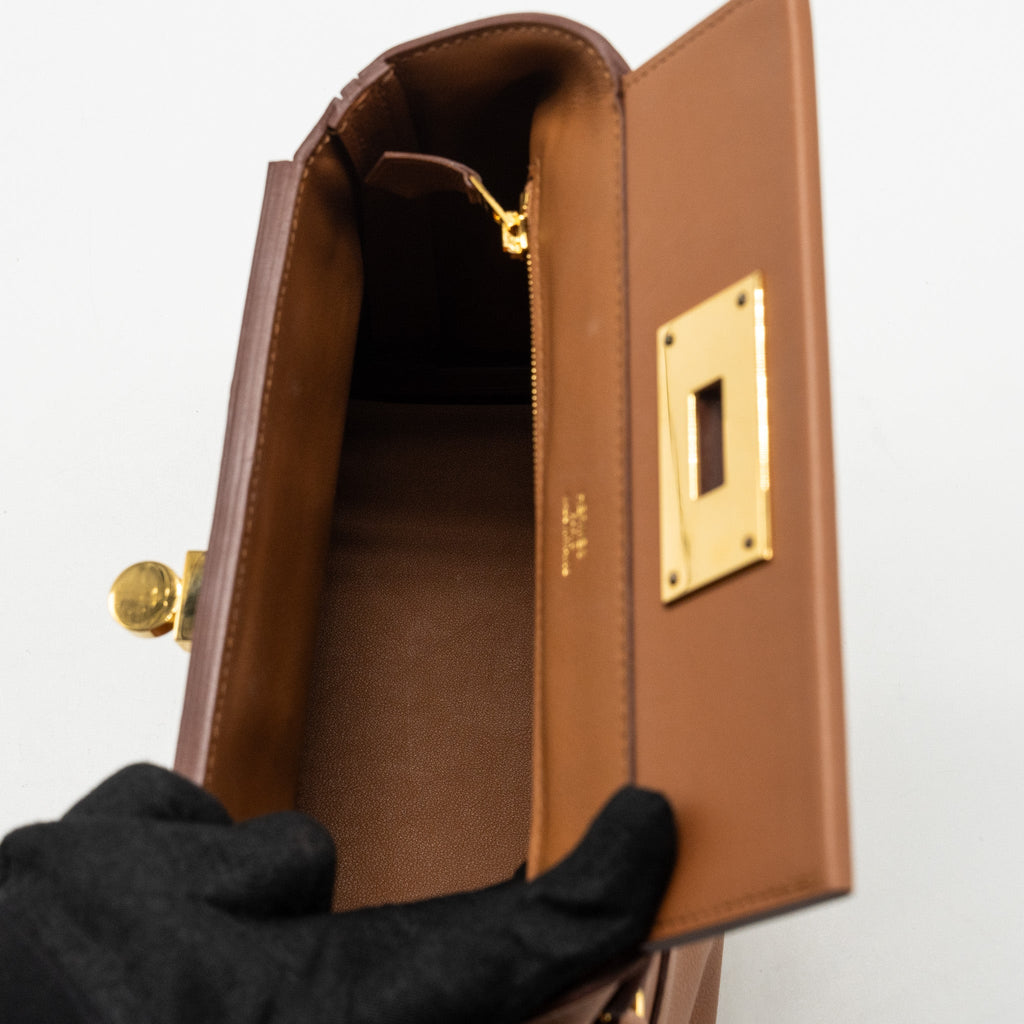 HERMES MINI 24/24 2424-21 BAG EVERCOLOR GOLD GHW