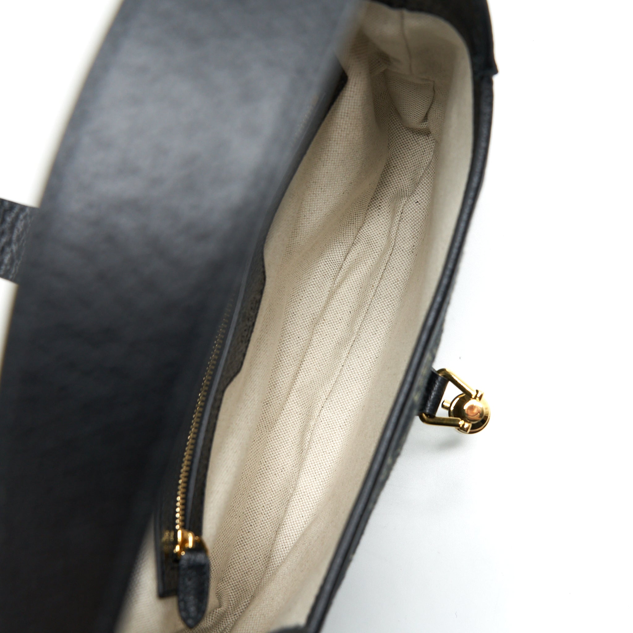 GUCCI JACKIE 1961 SMALL SHOULDER BAG DENIM/LEATHER BLACK GHW