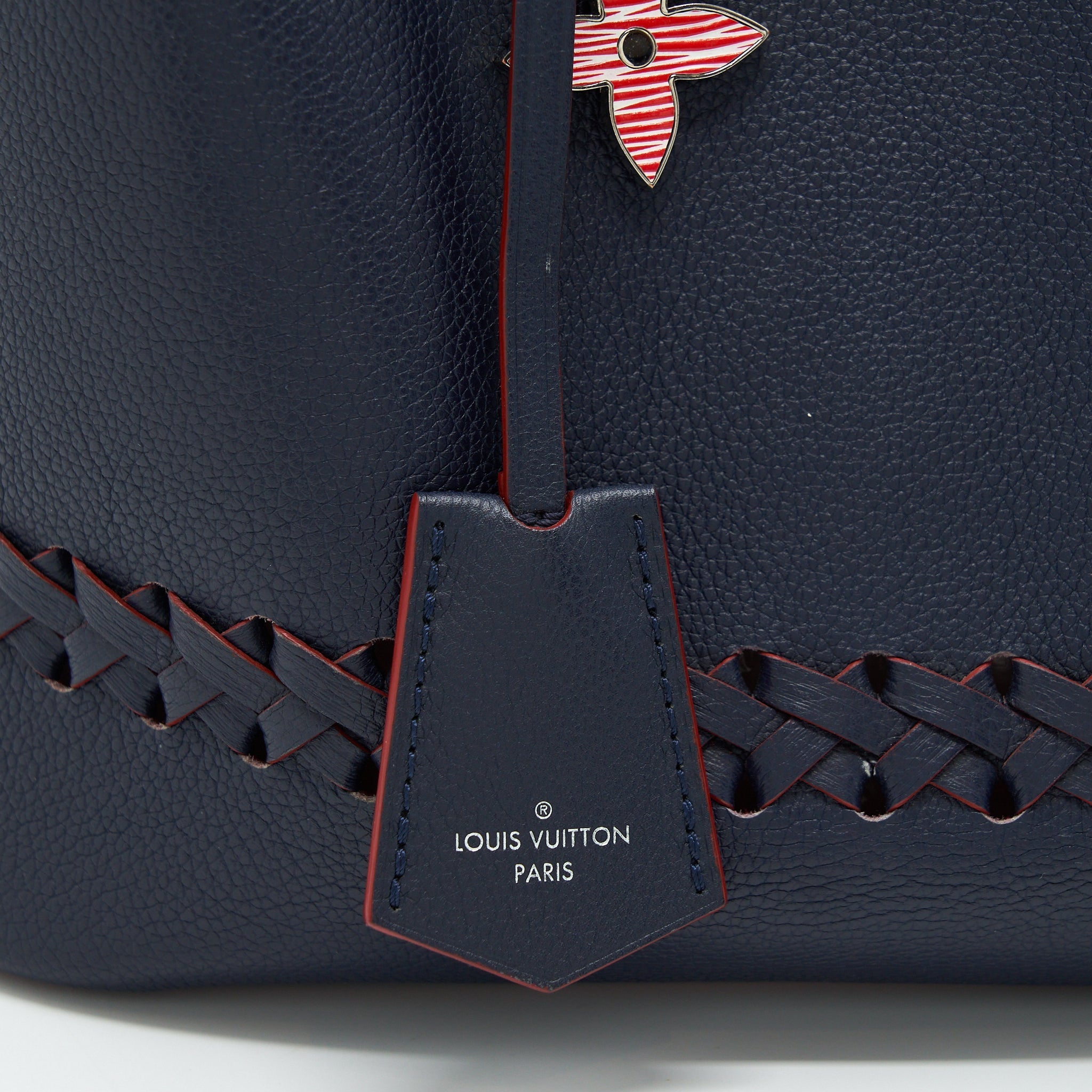 LOUIS VUITTON LOCKME BUCKET BAG NAVY/RED WITH AN EXTRA BAG CHARM SHW