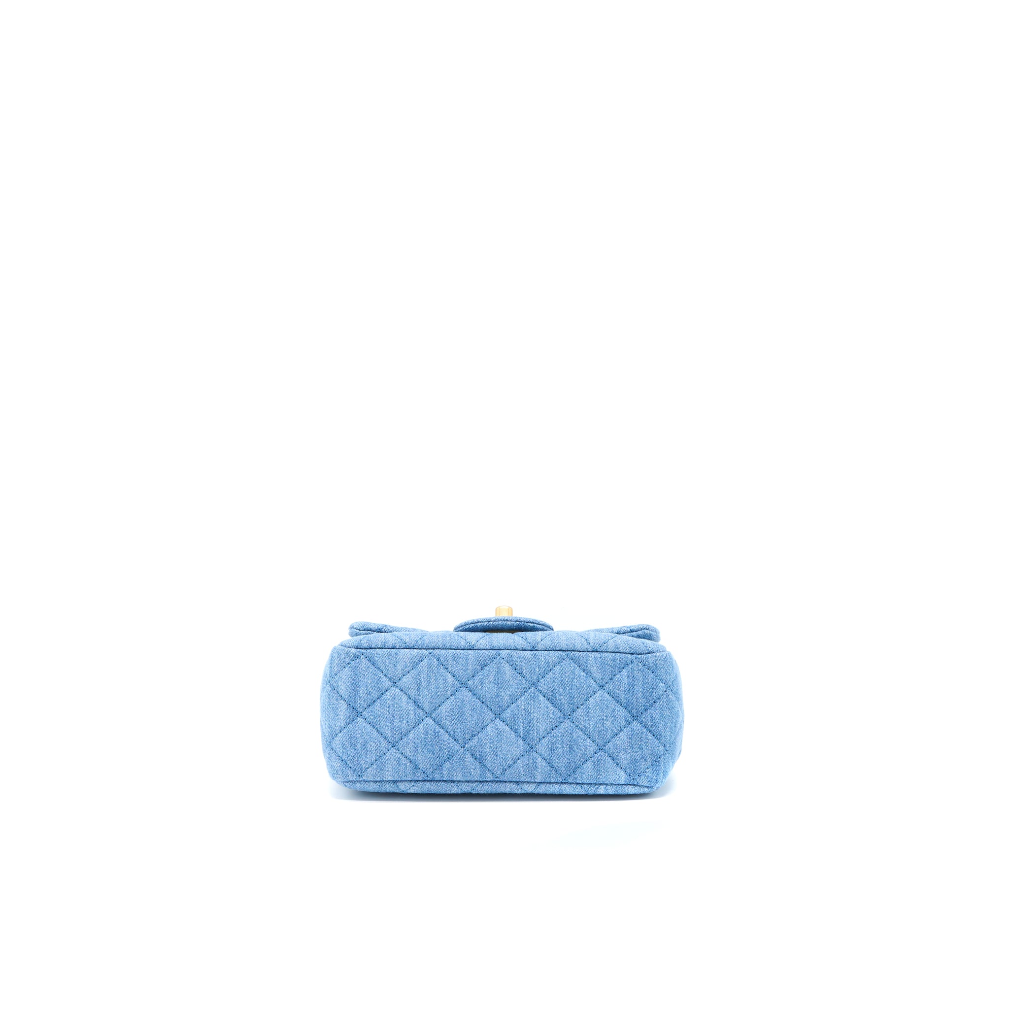 CHANEL PEARL CRUSH MINI SQUARE FLAP BAG DENIM GHW (MICROCHIP)
