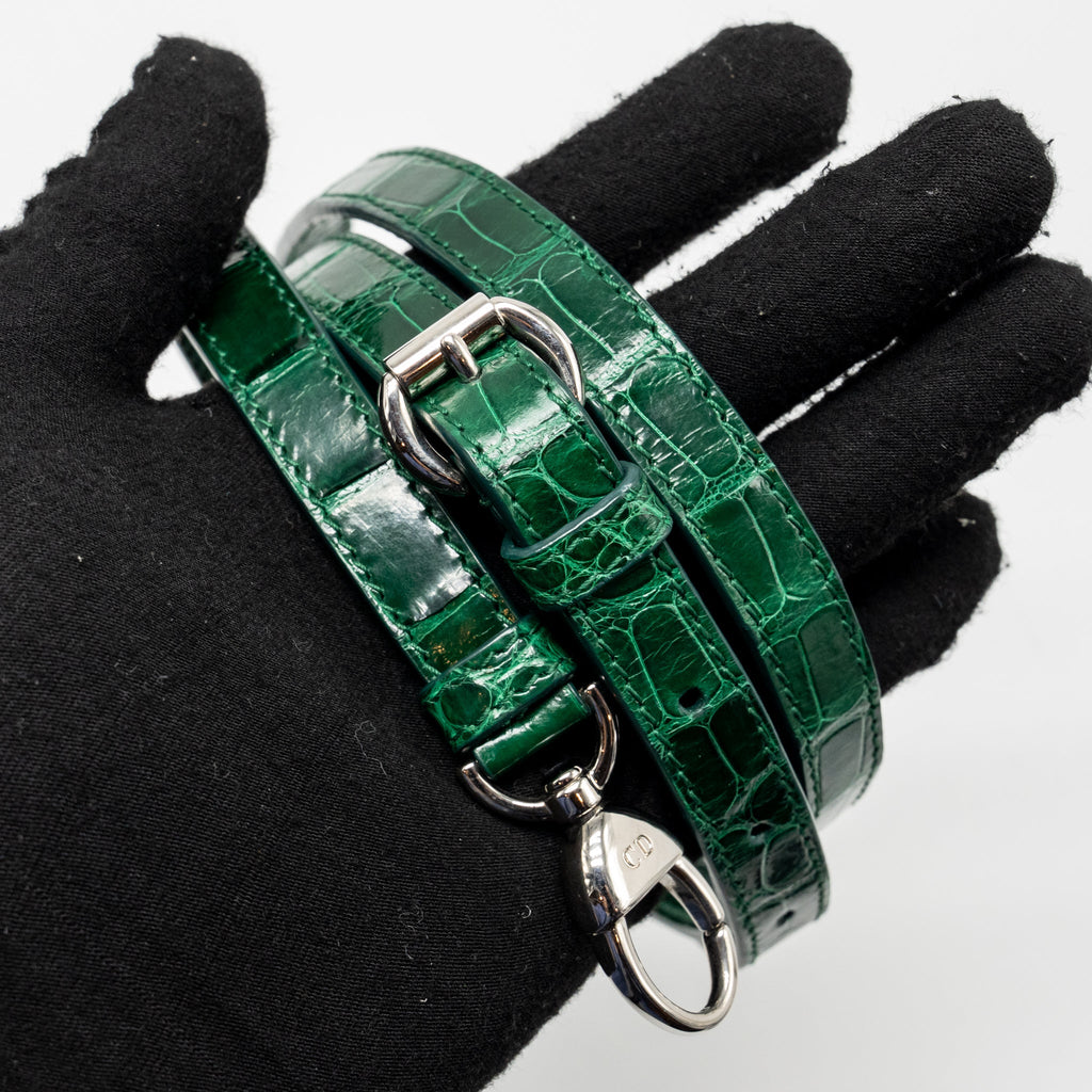 DIOR MINI LADY DIOR CROCODILE GREEN SHW