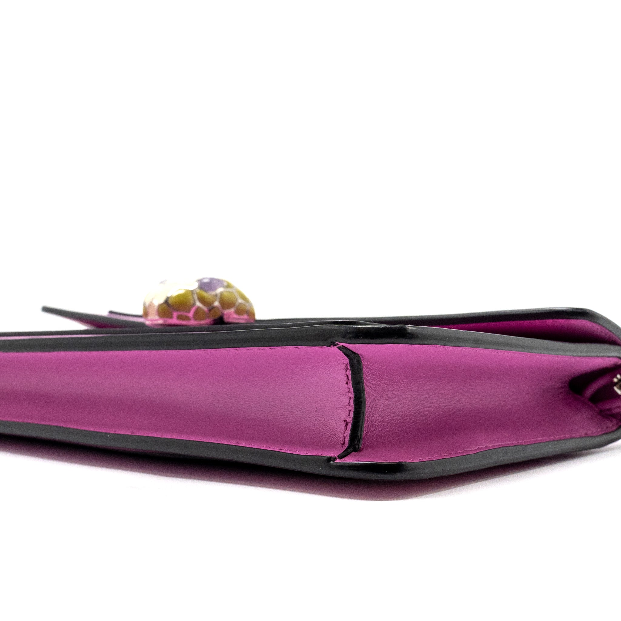 BVLGARI SERPENTI FOREVER CLUTCH WITH CHAIN CALFSKIN PINK SHW