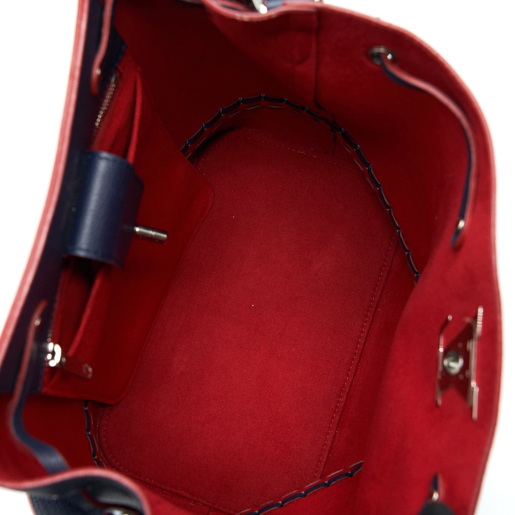 LOUIS VUITTON LOCKME BUCKET BAG NAVY/RED WITH AN EXTRA BAG CHARM SHW
