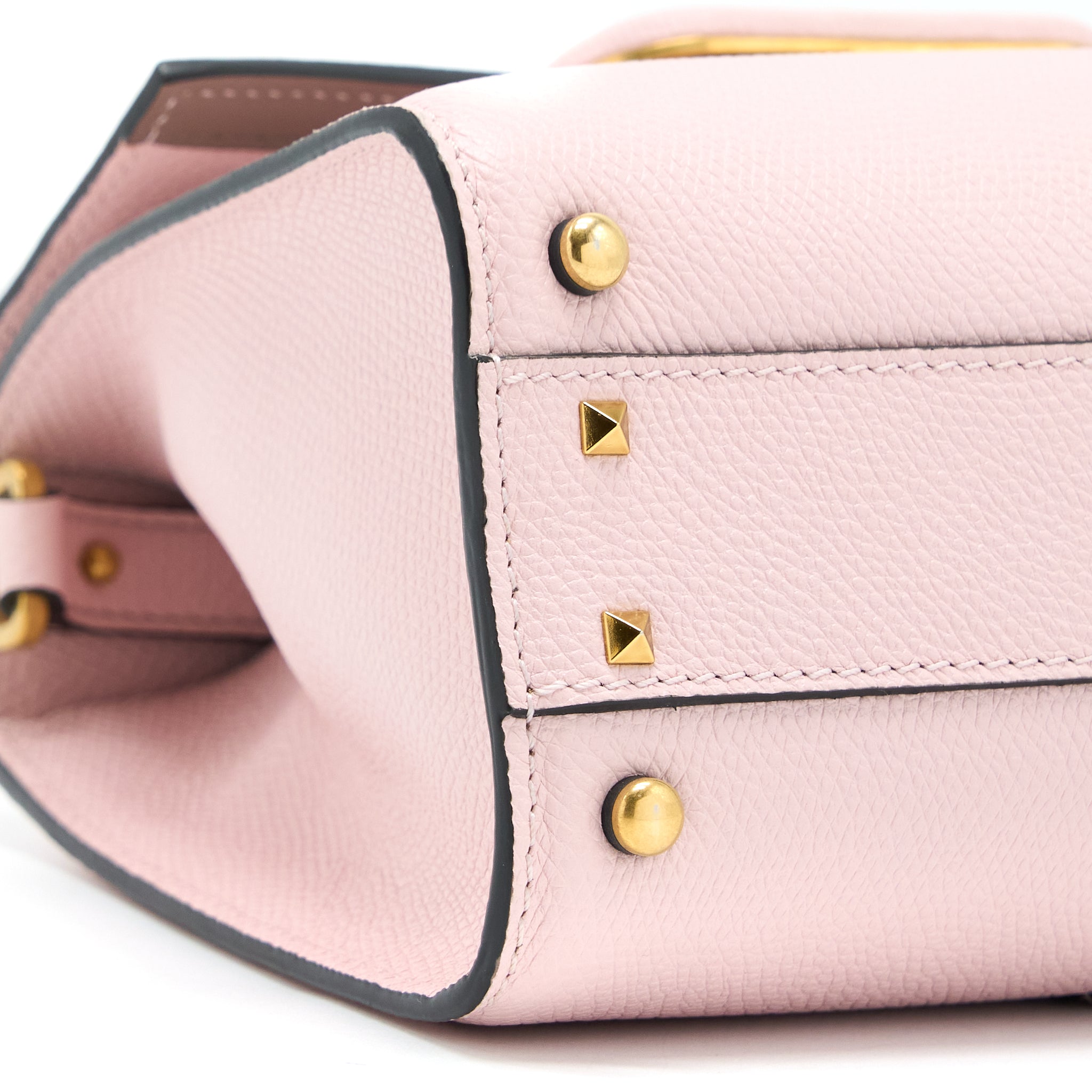 VALENTINO SMALL VSLING TOP HANDLE BAG GRAINY CALFSKIN PINK BRUSHED GHW
