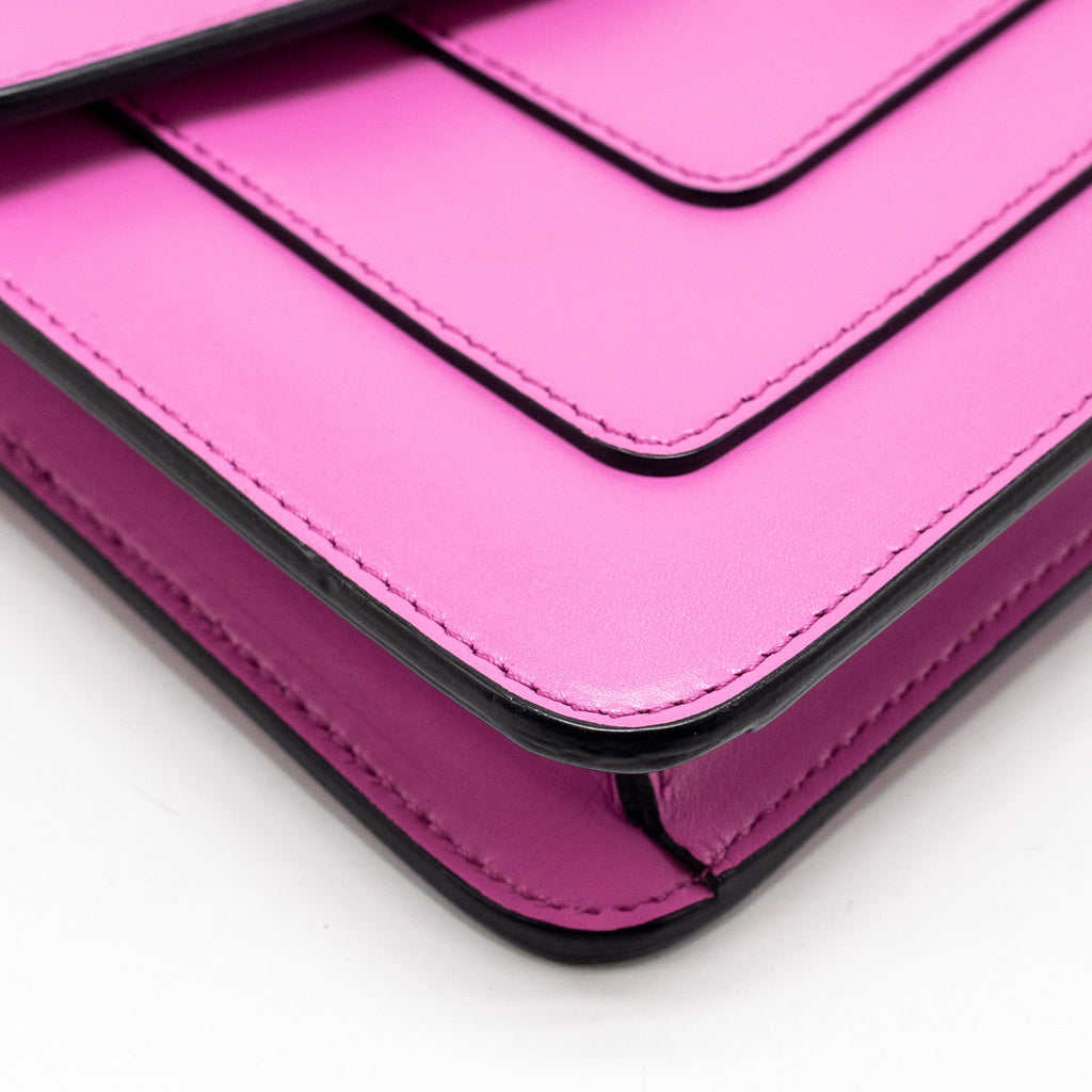 BVLGARI SERPENTI FOREVER CLUTCH WITH CHAIN CALFSKIN PINK SHW