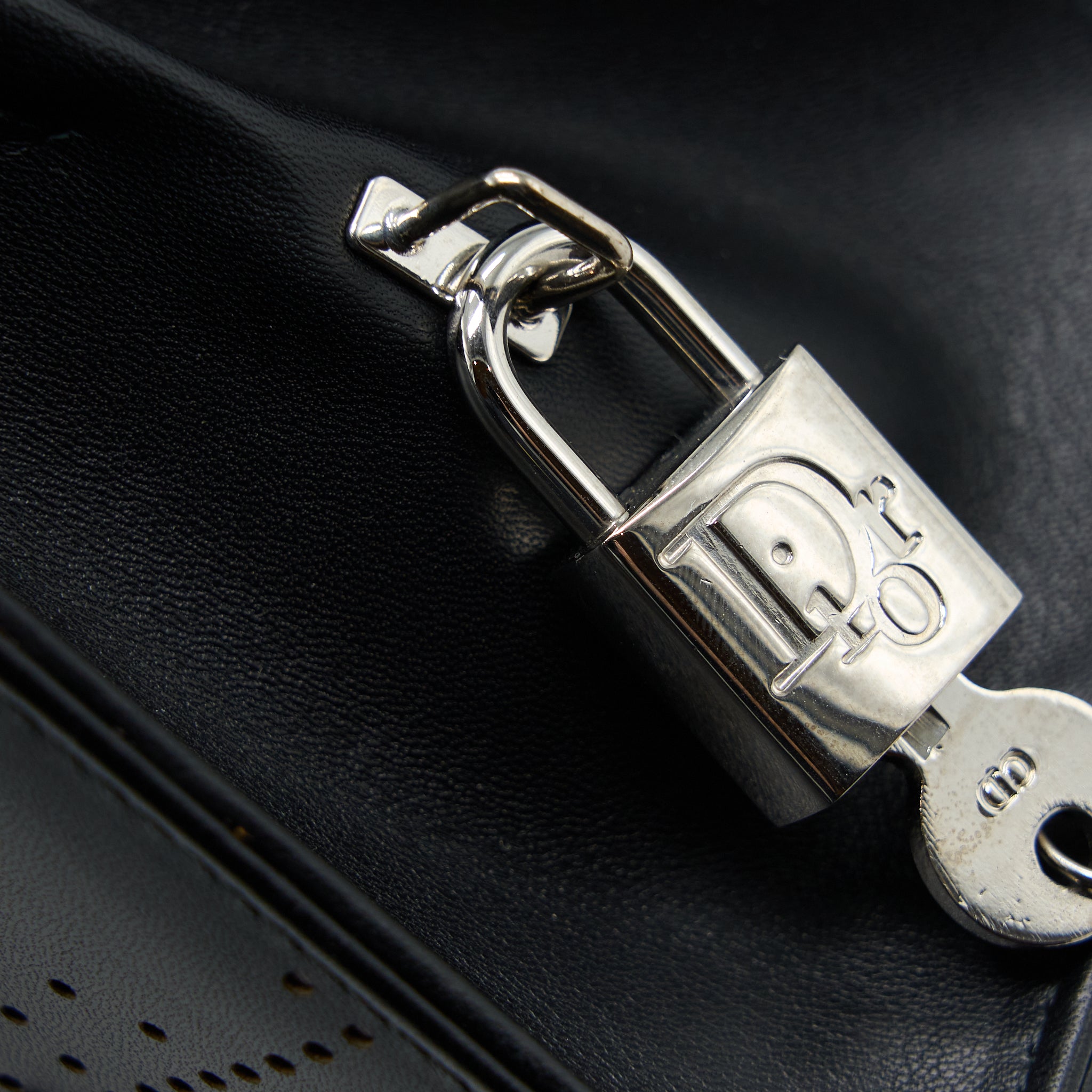 DIOR VINTAGE LADY DIOR LONG CUIR BAG CALFSKIN BLACK SHW