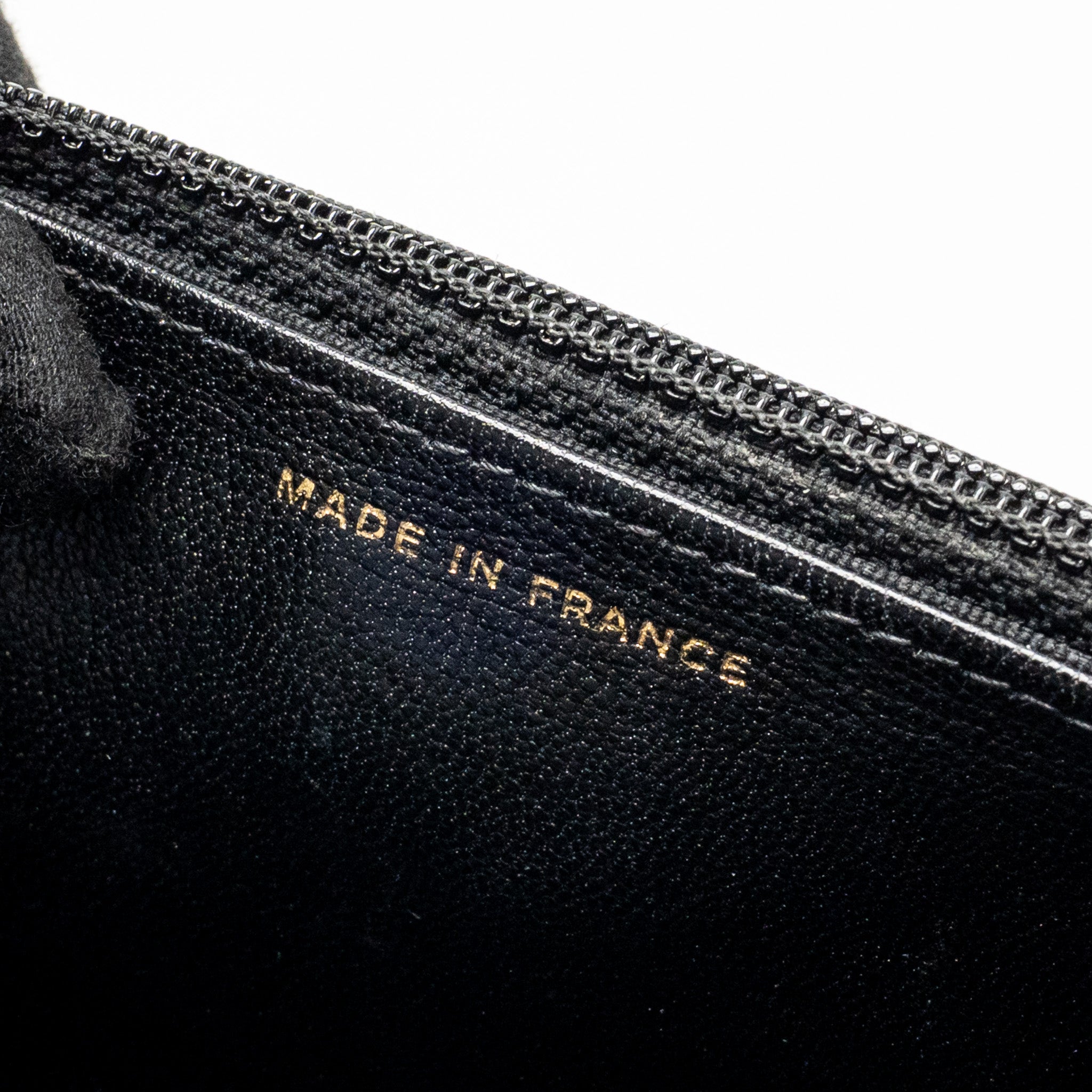 CHANEL DETAILED STRAP WALLET ON CHAIN LAMBSKIN BLACK WITH MULTICOLOUR HARDWARE (MICROCHIP)