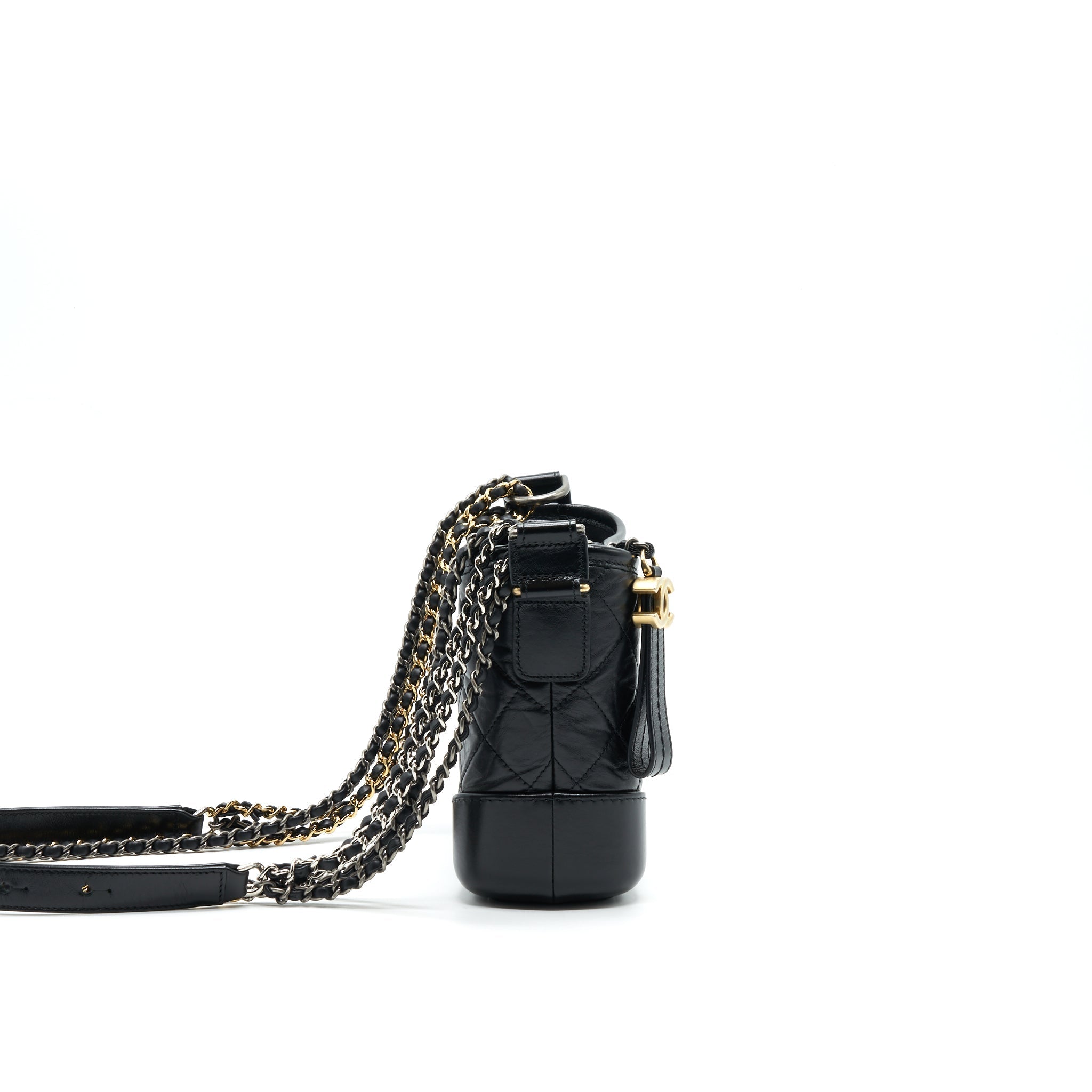 CHANEL SMALL GABRIELLE HOBO BAG BLACK SERIAL 26