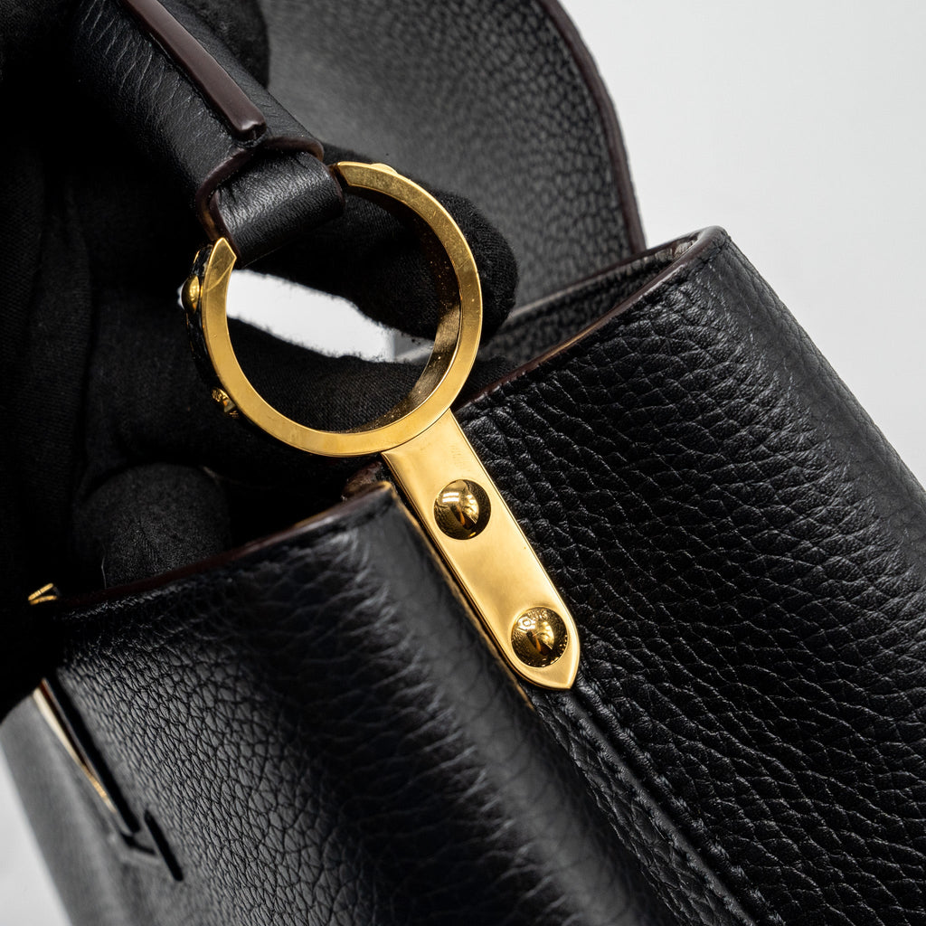 LOUIS VUITTON CAPUCINES BB TAURILLON CALFSKIN BLACK GHW