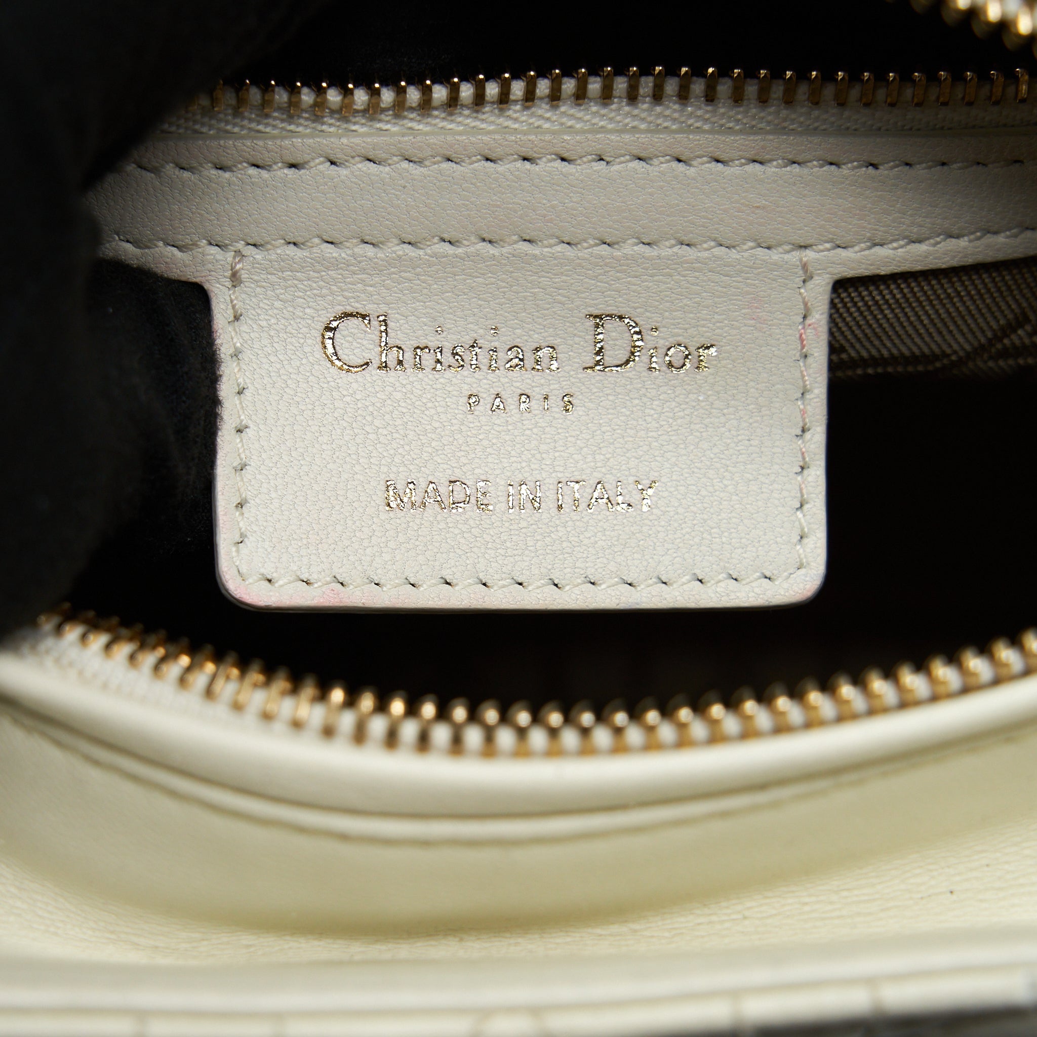 DIOR MEDIUM LADY DIOR BAG LAMBSKIN WHITE LGHW