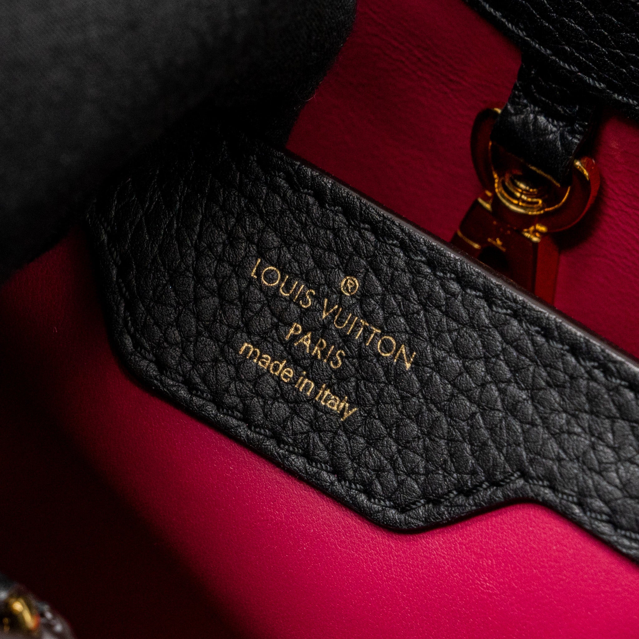 LOUIS VUITTON CAPUCINES BB TAURILLON CALFSKIN BLACK GHW