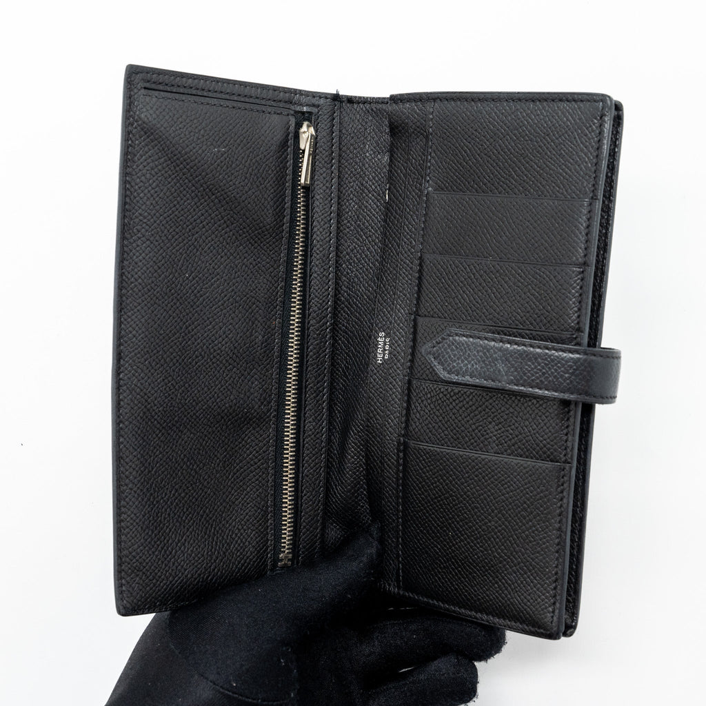 HERMES BEARN WALLET EPSOM BLACK SHW