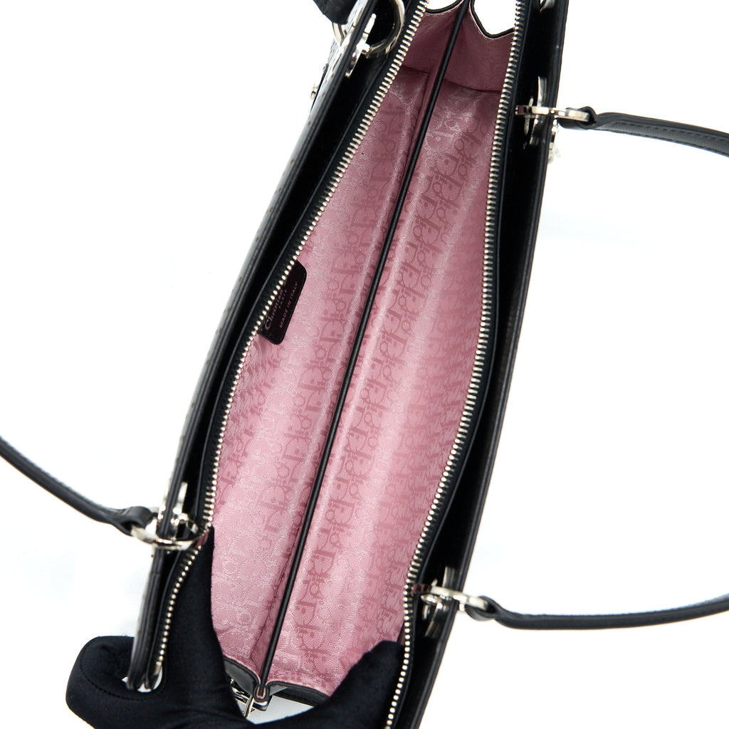 DIOR VINTAGE LADY DIOR LONG CUIR BAG CALFSKIN BLACK SHW