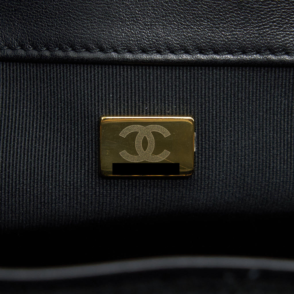 CHANEL BUCKET BAG VELVET BLACK GHW