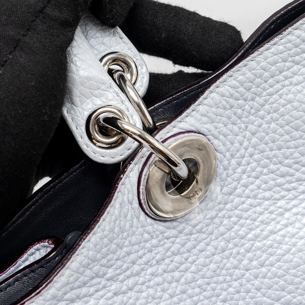 DIOR DIORISSIMO TOTE BAG GRAINED CALFSKIN LIGHT GREY SHW