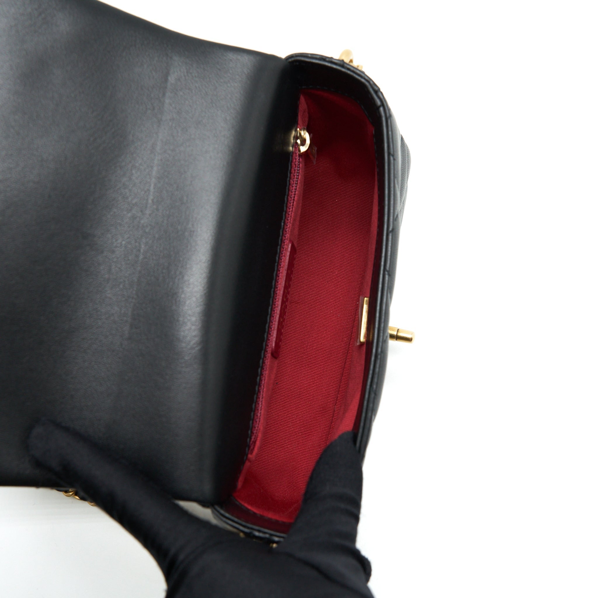 CHANEL MY PERFECT MINI FLAP BAG LAMBSKIN BLACK GHW (MICROCHIP)