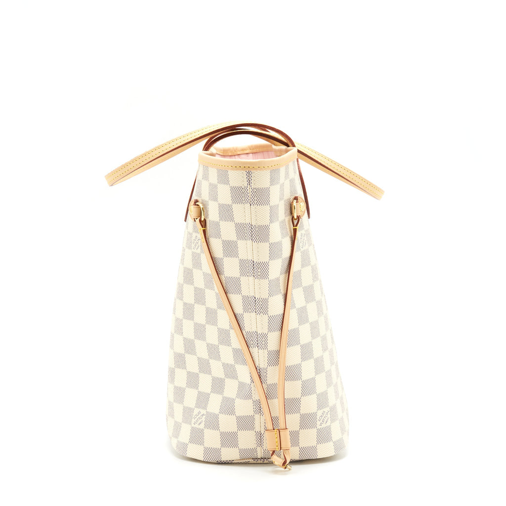 LOUIS VUITTON NEVERFULL MM DAMIER AZUR CANVAS /ROSE BALLERINE (NO INNER POUCH)