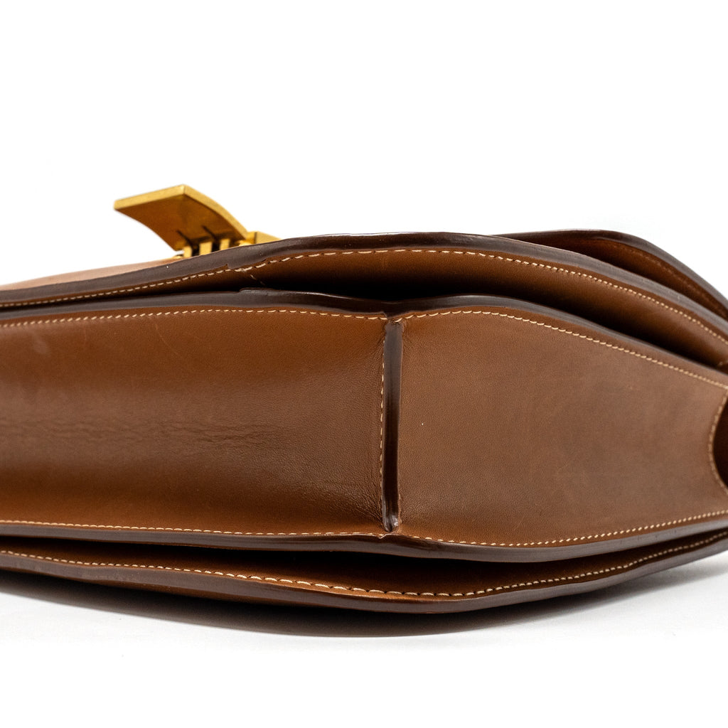CELINE MEDIUM CLASSIC BOX BAG CALFSKIN BROWN GHW