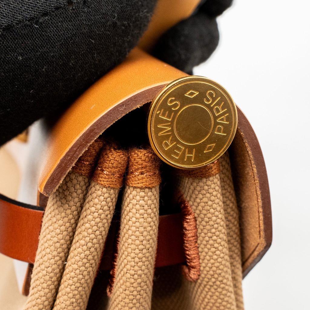 HERMES HERBAG 31 ZIP BAG CANVAS/VACHE HUNTER CHAI/ NATURAL SABLE/ FAUVE/ CUIVRE GHW