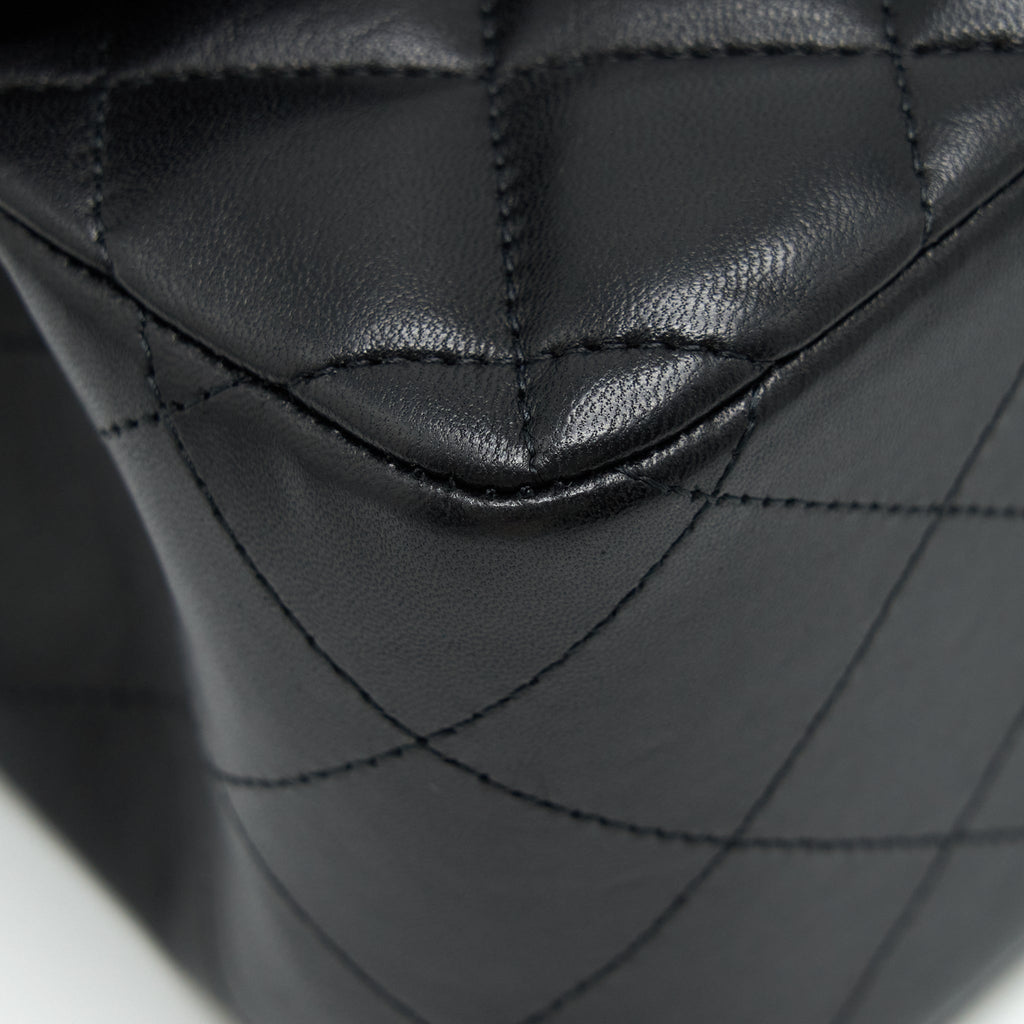 CHANEL JUMBO CLASSIC DOUBLE FLAP LAMBSKIN BLACK SHW