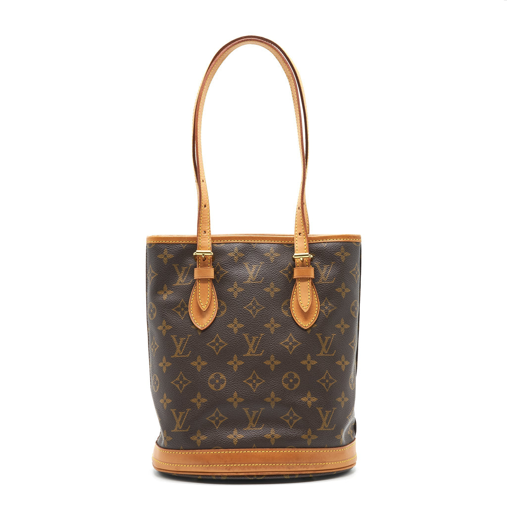 LOUIS VUITTON BUCKET PM SHOULDER TOTE BAG MONOGRAM CANVAS
