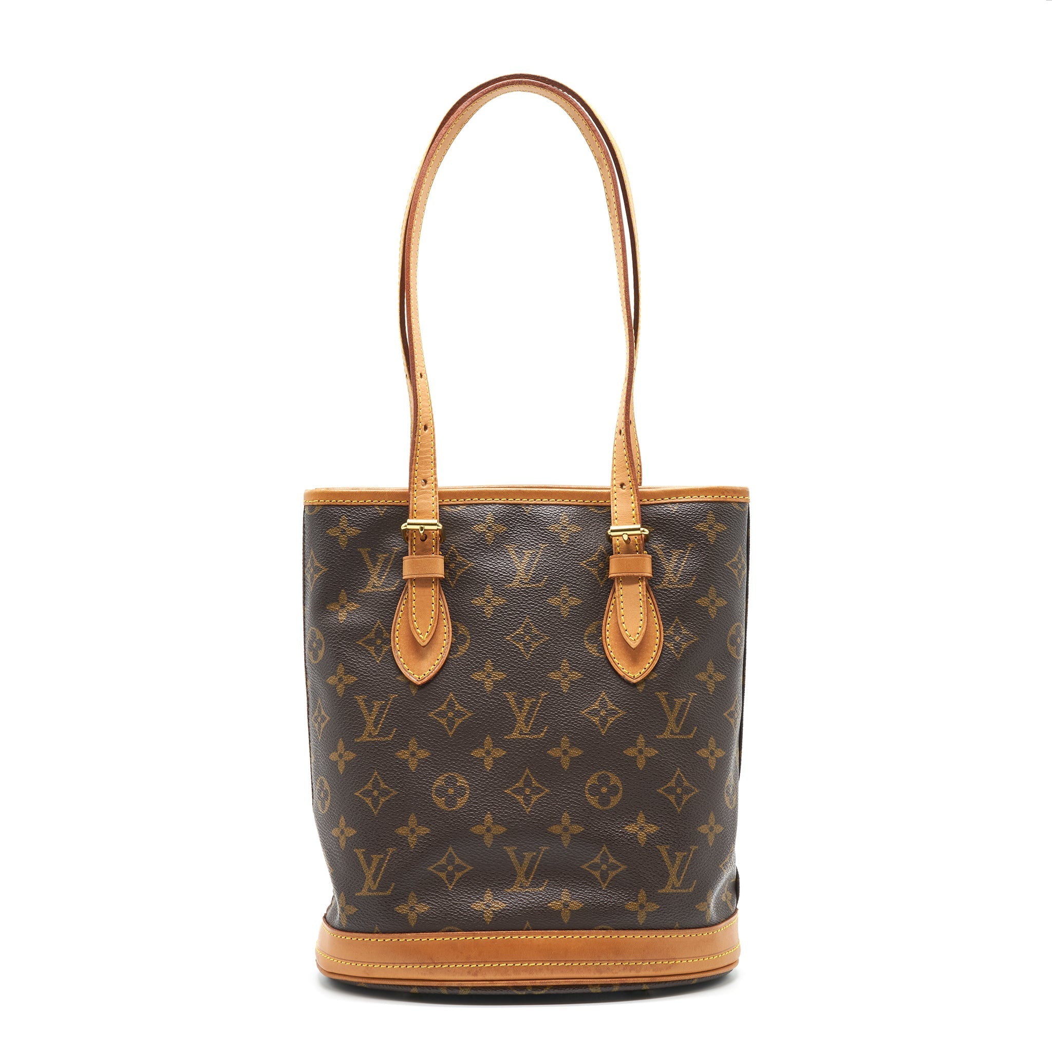 LOUIS VUITTON BUCKET PM SHOULDER TOTE BAG MONOGRAM CANVAS