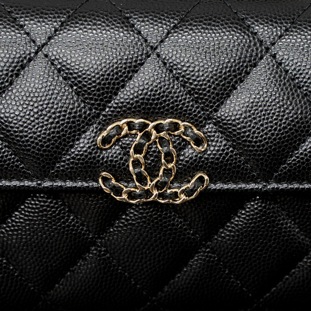 CHANEL 23P TOP HANDLE MINI FLAP BAG CAVIAR BLACK LGHW (MCROCHIP)