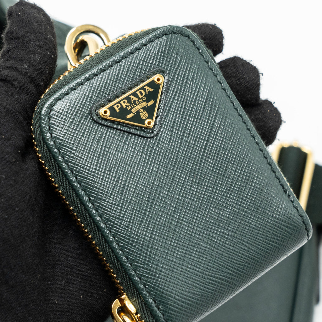 PRADA RE-EDITION 2005 SAFFIANO DARK GREEN GHW